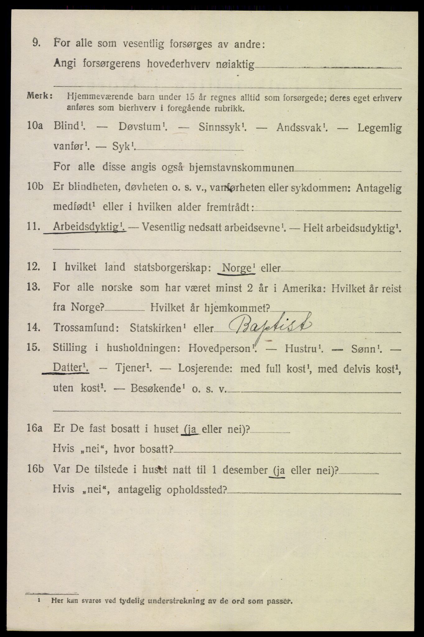 SAK, 1920 census for Froland, 1920, p. 3146