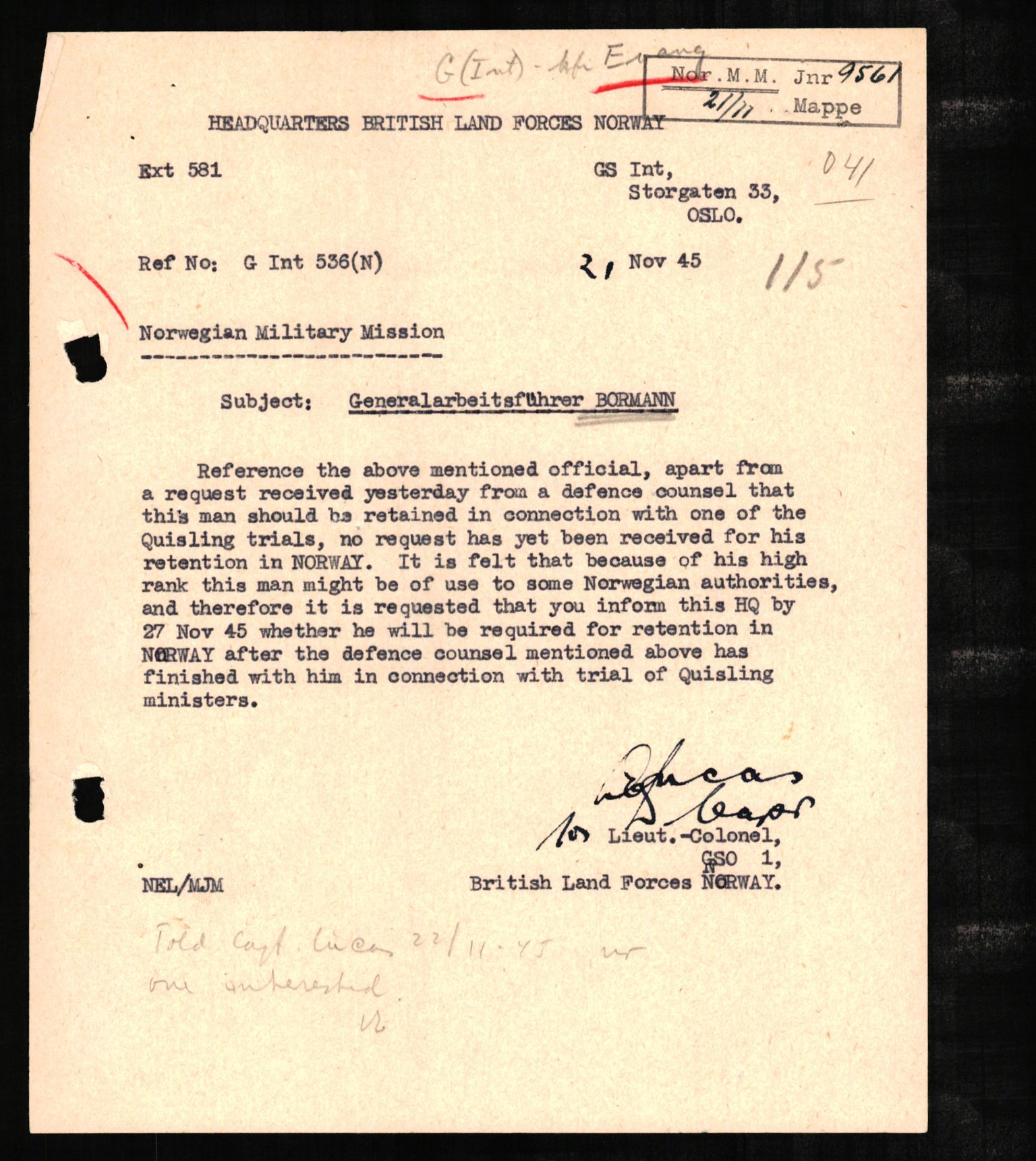 Forsvaret, Forsvarets overkommando II, AV/RA-RAFA-3915/D/Db/L0004: CI Questionaires. Tyske okkupasjonsstyrker i Norge. Tyskere., 1945-1946, p. 8