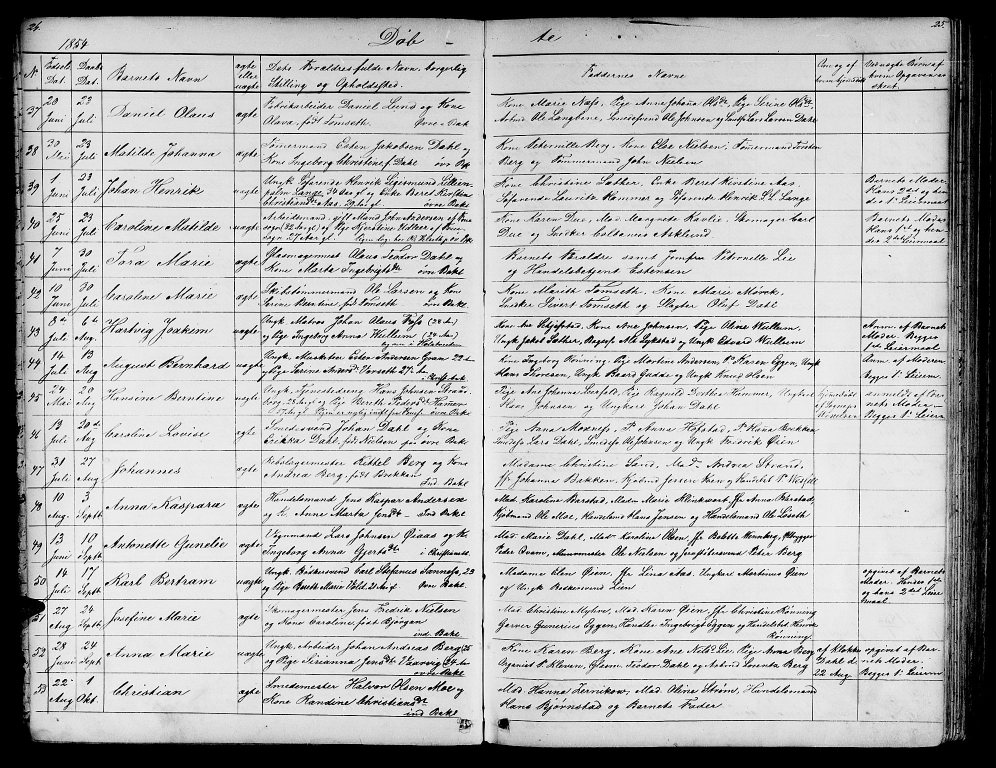 Ministerialprotokoller, klokkerbøker og fødselsregistre - Sør-Trøndelag, SAT/A-1456/604/L0219: Parish register (copy) no. 604C02, 1851-1869, p. 24-25