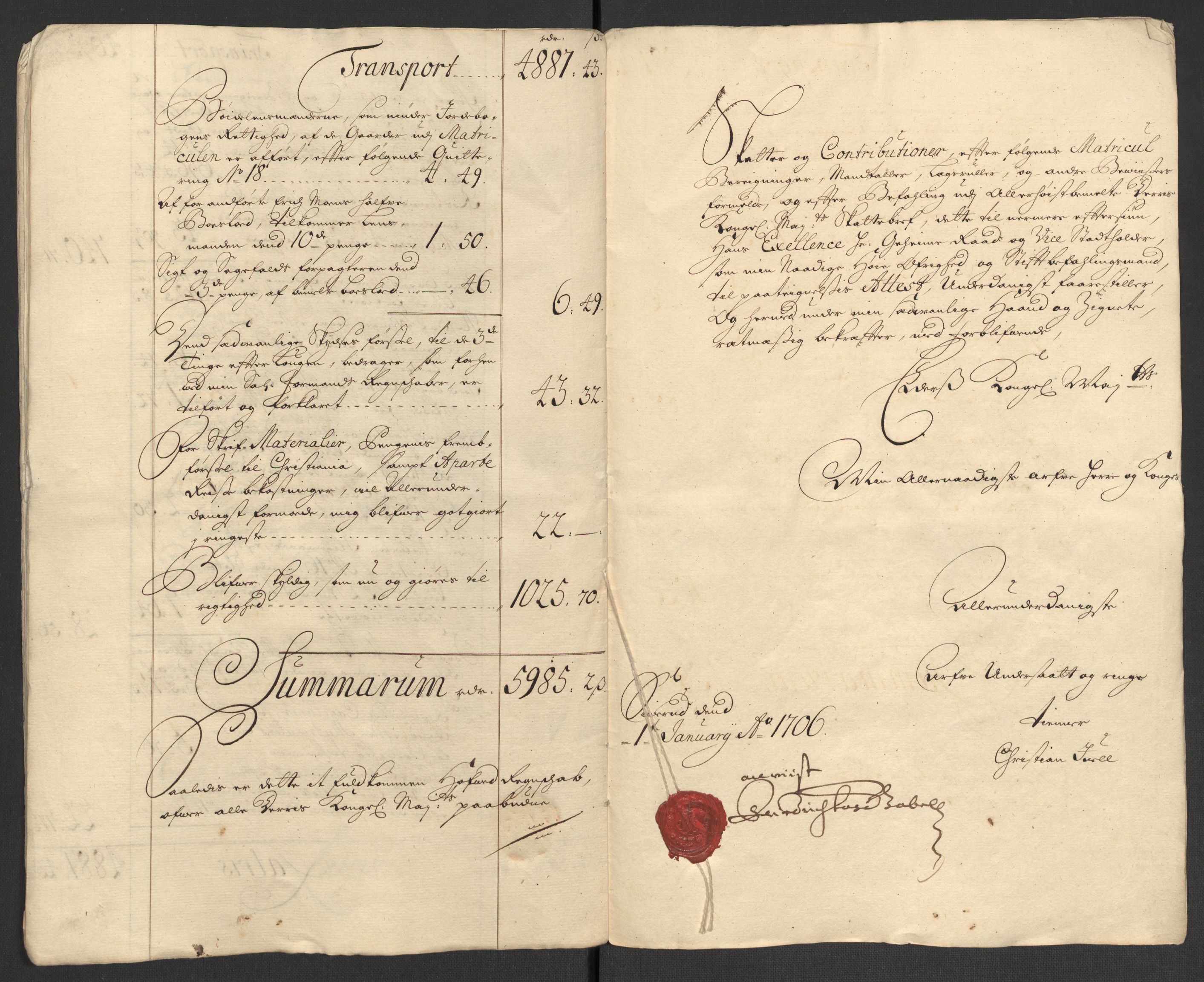 Rentekammeret inntil 1814, Reviderte regnskaper, Fogderegnskap, AV/RA-EA-4092/R13/L0843: Fogderegnskap Solør, Odal og Østerdal, 1705-1706, p. 14