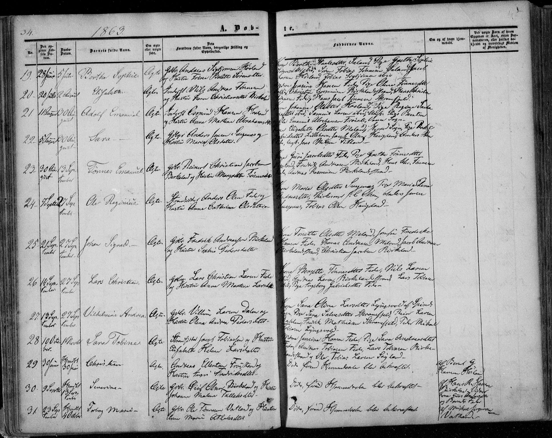 Kvinesdal sokneprestkontor, SAK/1111-0026/F/Fa/Faa/L0002: Parish register (official) no. A 2, 1850-1876, p. 44