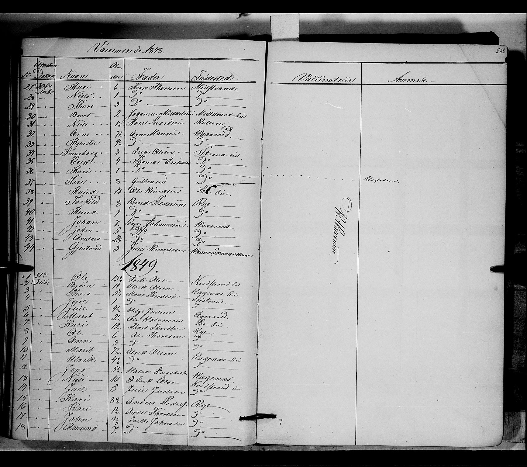 Nord-Aurdal prestekontor, SAH/PREST-132/H/Ha/Haa/L0005: Parish register (official) no. 5, 1842-1863, p. 268