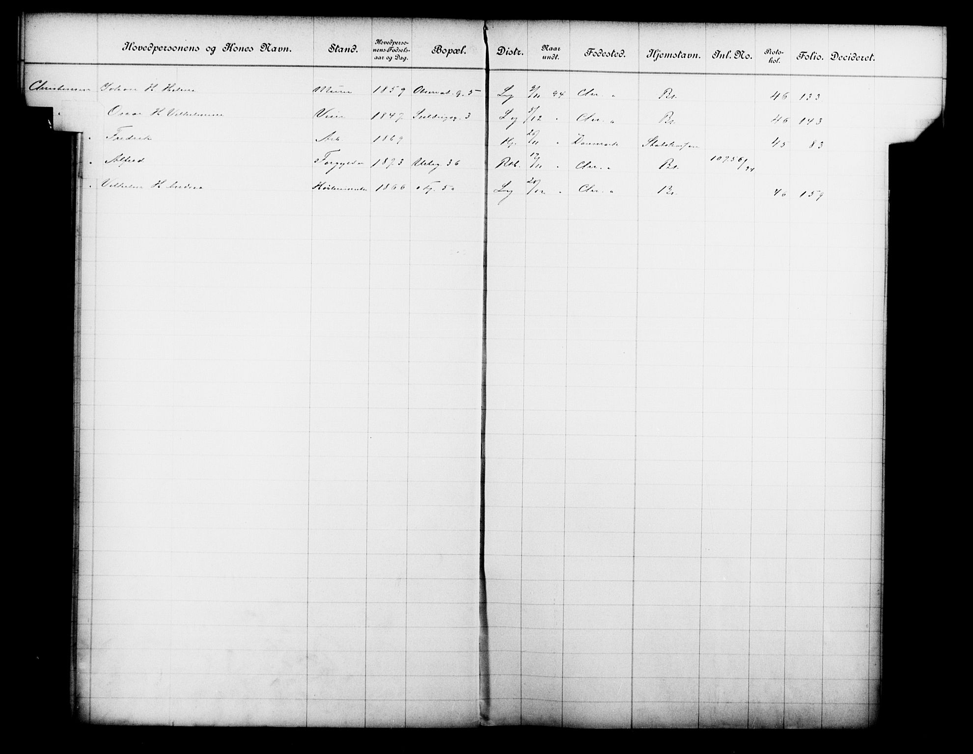 Fattigvesenet, OBA/A-20045/Fb/L0014: Hjemstavnsregister, 1894, p. 27