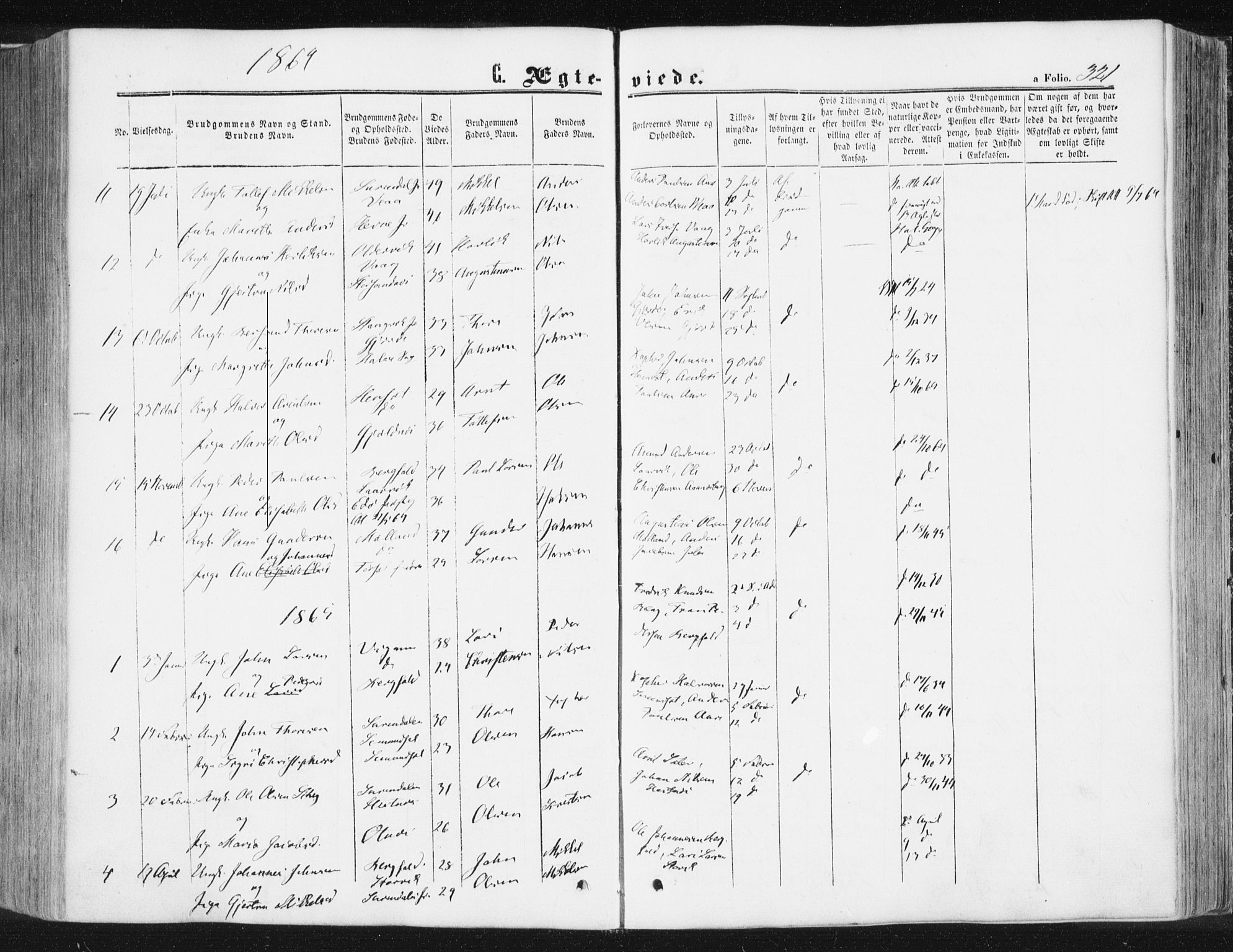 Ministerialprotokoller, klokkerbøker og fødselsregistre - Møre og Romsdal, SAT/A-1454/578/L0905: Parish register (official) no. 578A04, 1859-1877, p. 321