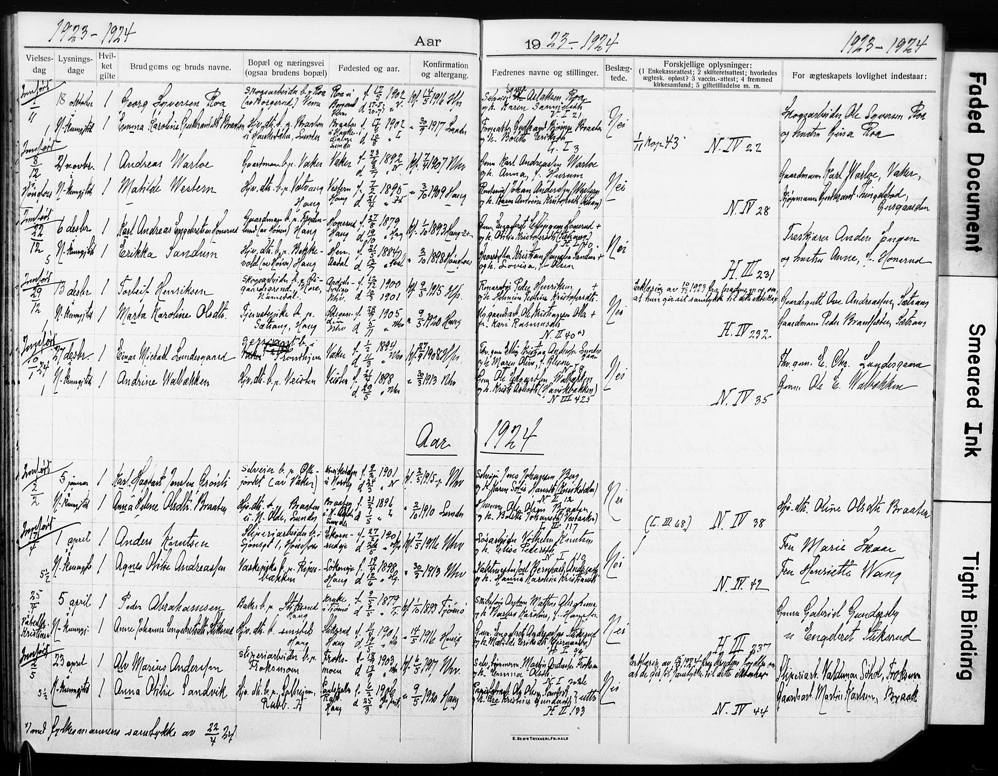 Norderhov kirkebøker, AV/SAKO-A-237/H/Ha/L0003: Banns register no. 3, 1913-1925