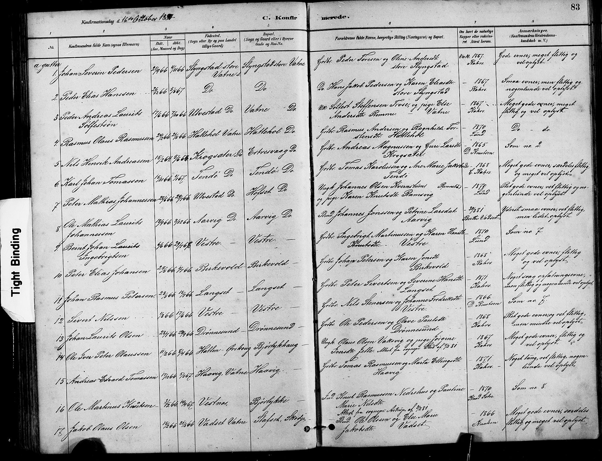 Ministerialprotokoller, klokkerbøker og fødselsregistre - Møre og Romsdal, AV/SAT-A-1454/525/L0376: Parish register (copy) no. 525C02, 1880-1902, p. 83