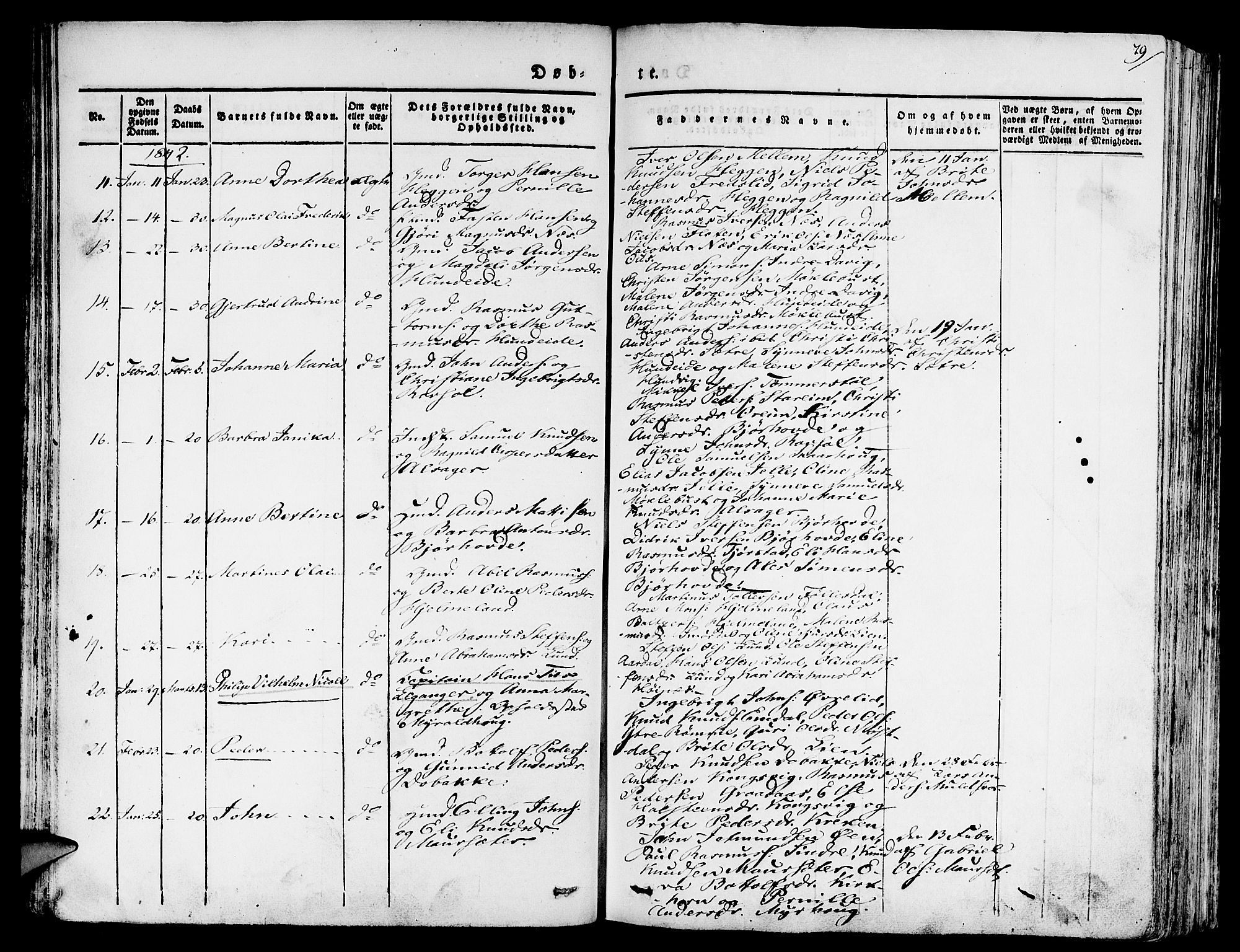 Eid sokneprestembete, AV/SAB-A-82301/H/Haa/Haaa/L0006: Parish register (official) no. A 6, 1831-1843, p. 79