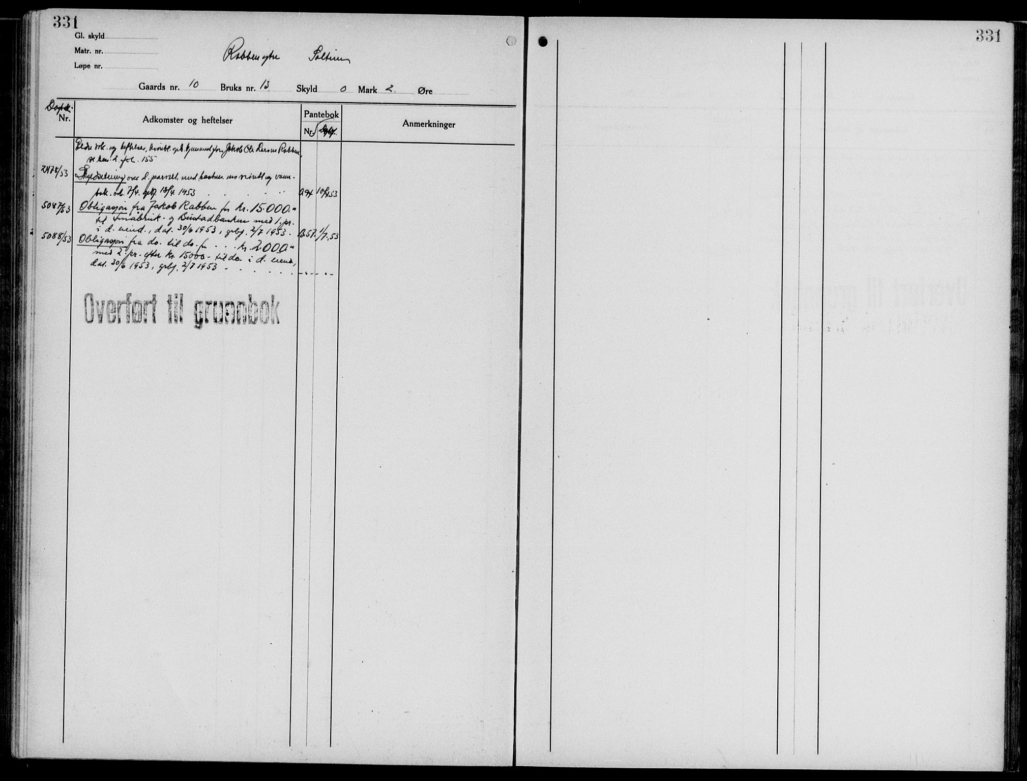 Midhordland sorenskriveri, AV/SAB-A-3001/1/G/Ga/Gab/L0069: Mortgage register no. II.A.b.69, p. 331