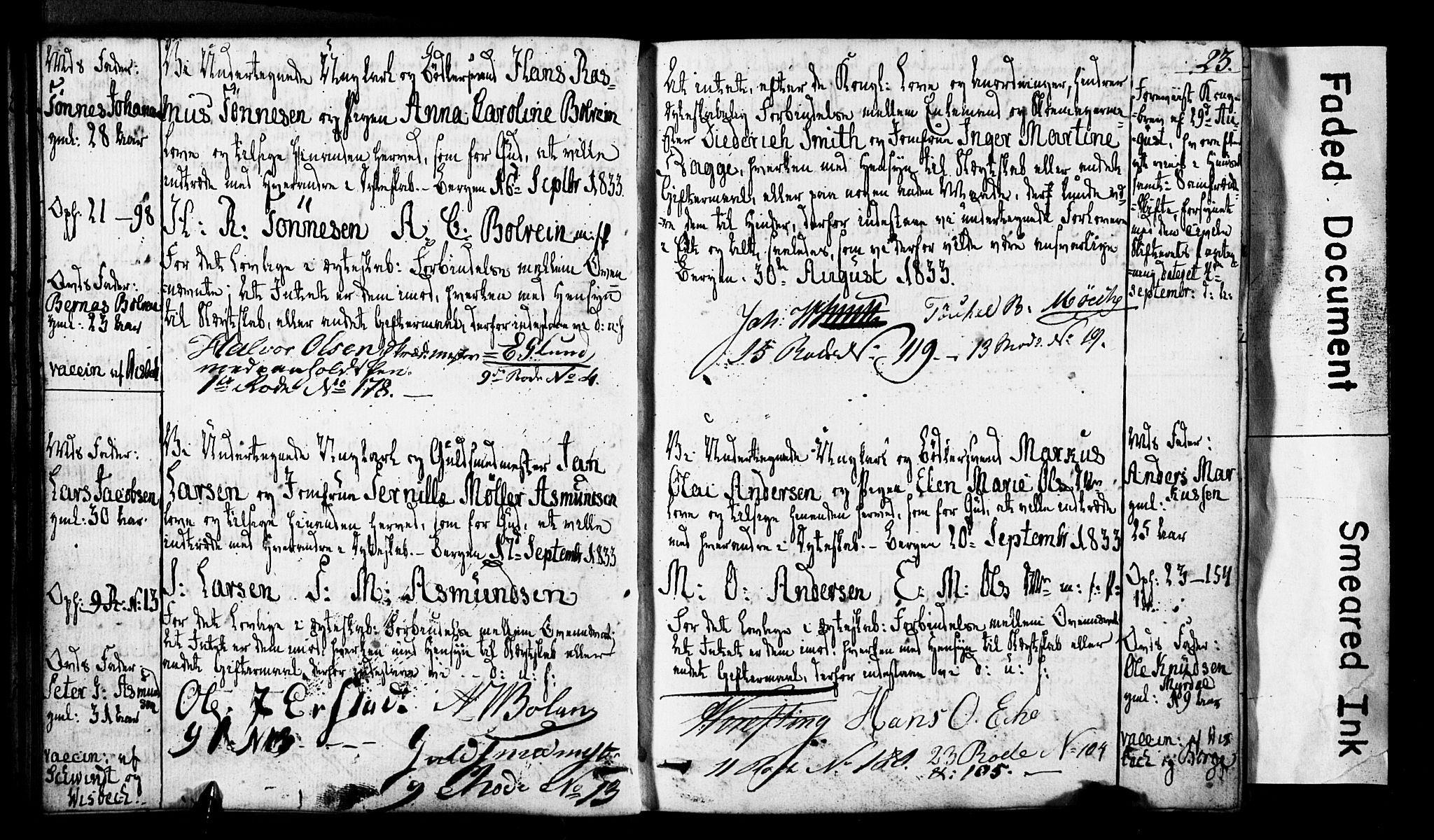 Domkirken sokneprestembete, AV/SAB-A-74801: Best man's statements no. II.5.3, 1832-1845, p. 23