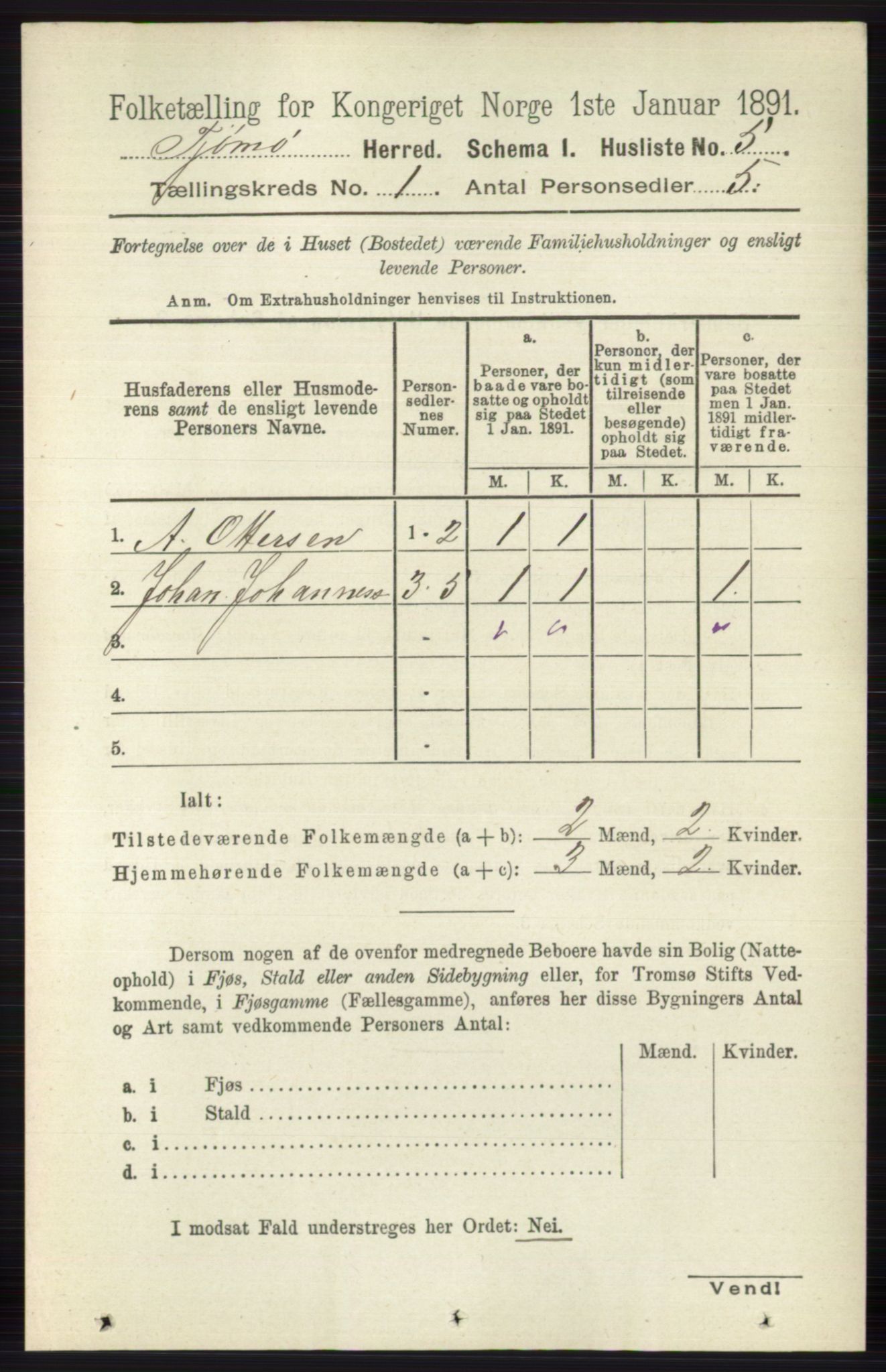 RA, 1891 census for 0723 Tjøme, 1891, p. 32