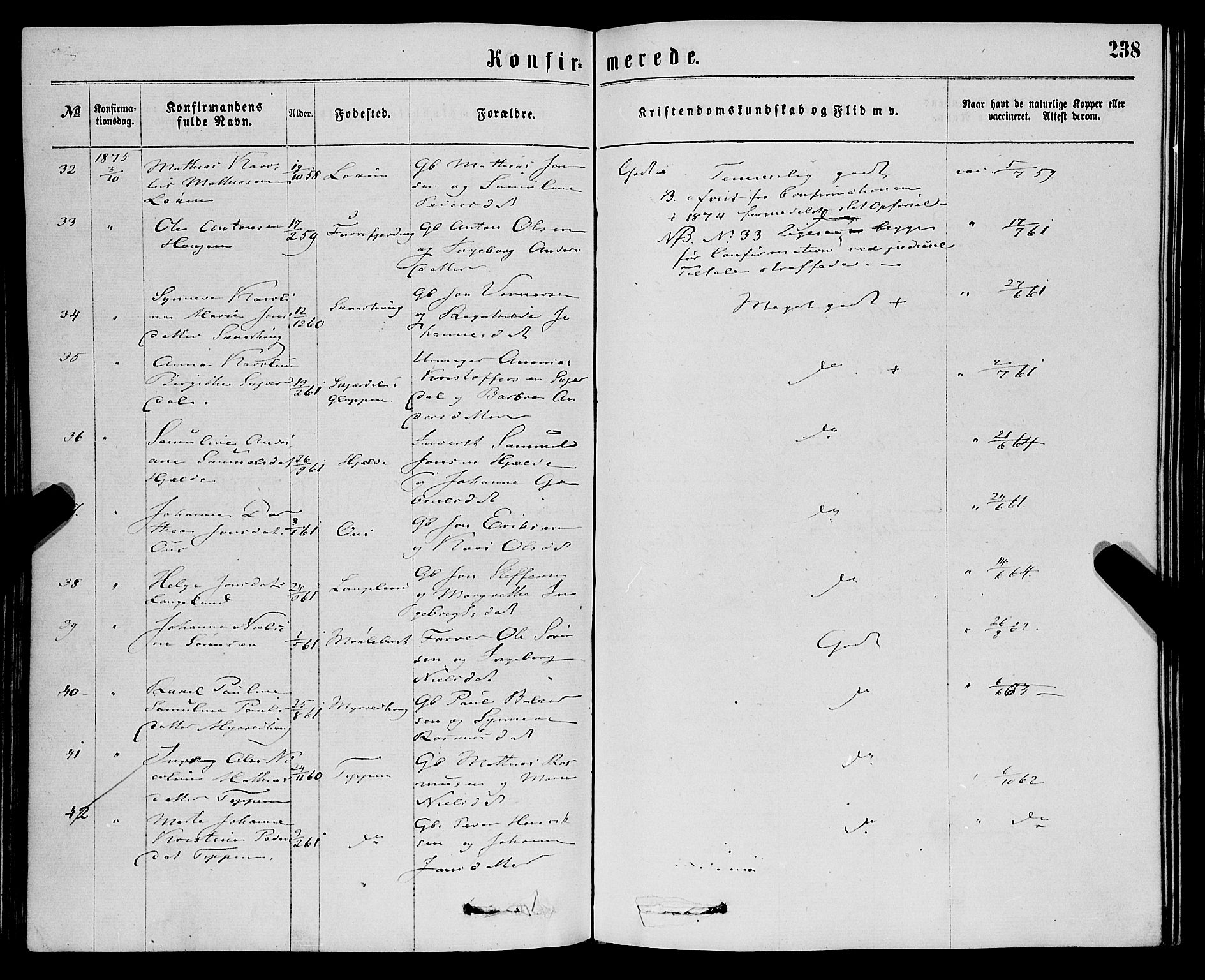 Eid sokneprestembete, AV/SAB-A-82301/H/Haa/Haaa/L0010: Parish register (official) no. A 10, 1867-1878, p. 238