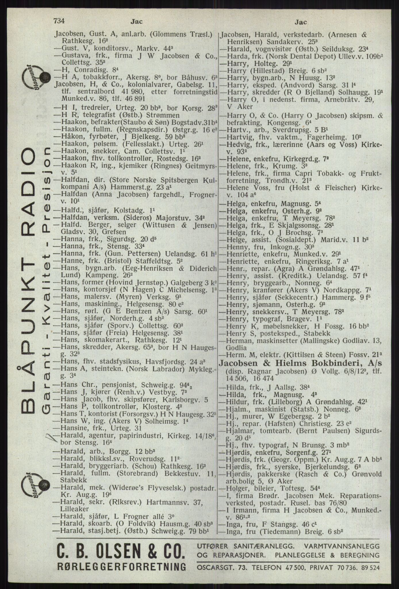 Kristiania/Oslo adressebok, PUBL/-, 1941, p. 734