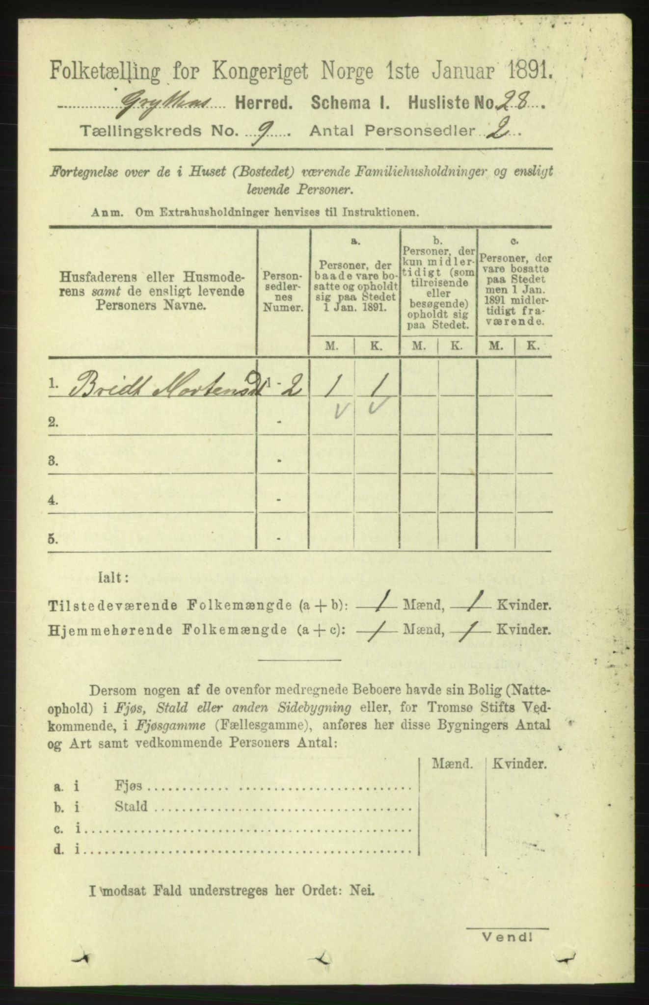 RA, 1891 census for 1539 Grytten, 1891, p. 3350