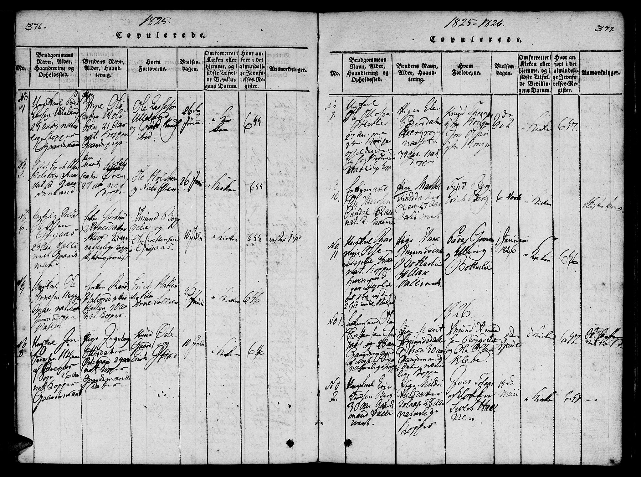 Ministerialprotokoller, klokkerbøker og fødselsregistre - Møre og Romsdal, SAT/A-1454/557/L0679: Parish register (official) no. 557A01, 1818-1843, p. 376-377