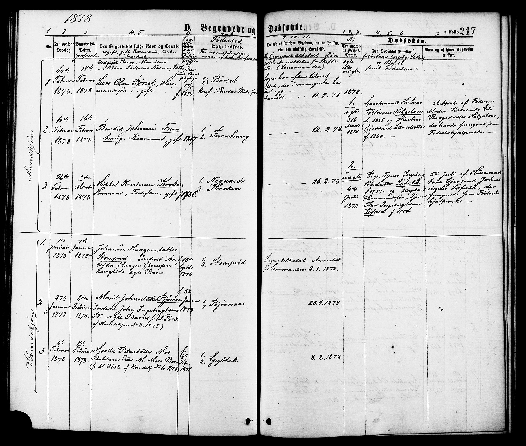 Ministerialprotokoller, klokkerbøker og fødselsregistre - Møre og Romsdal, SAT/A-1454/598/L1068: Parish register (official) no. 598A02, 1872-1881, p. 217