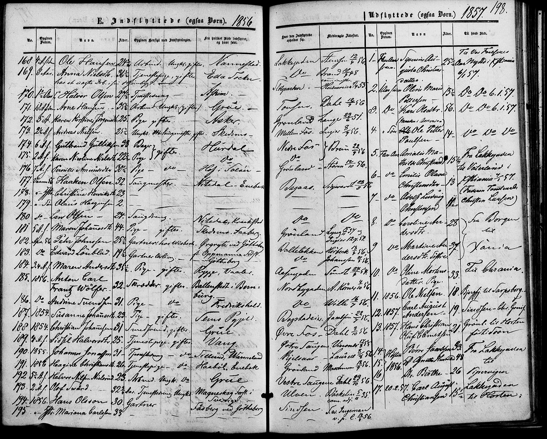 Vestre Aker prestekontor Kirkebøker, SAO/A-10025/F/Fa/L0001: Parish register (official) no. 1, 1853-1858, p. 198