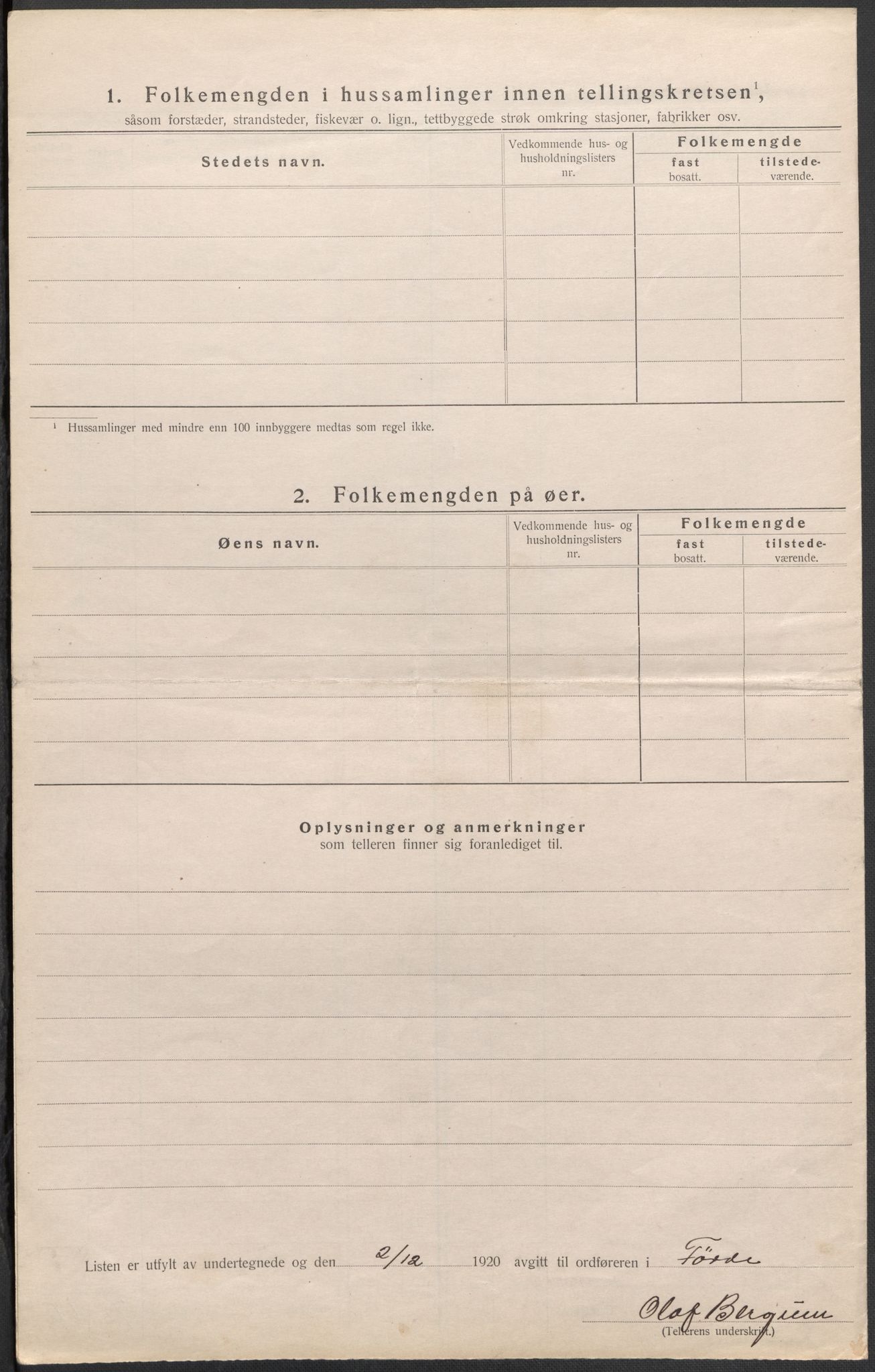 SAB, 1920 census for Førde, 1920, p. 22