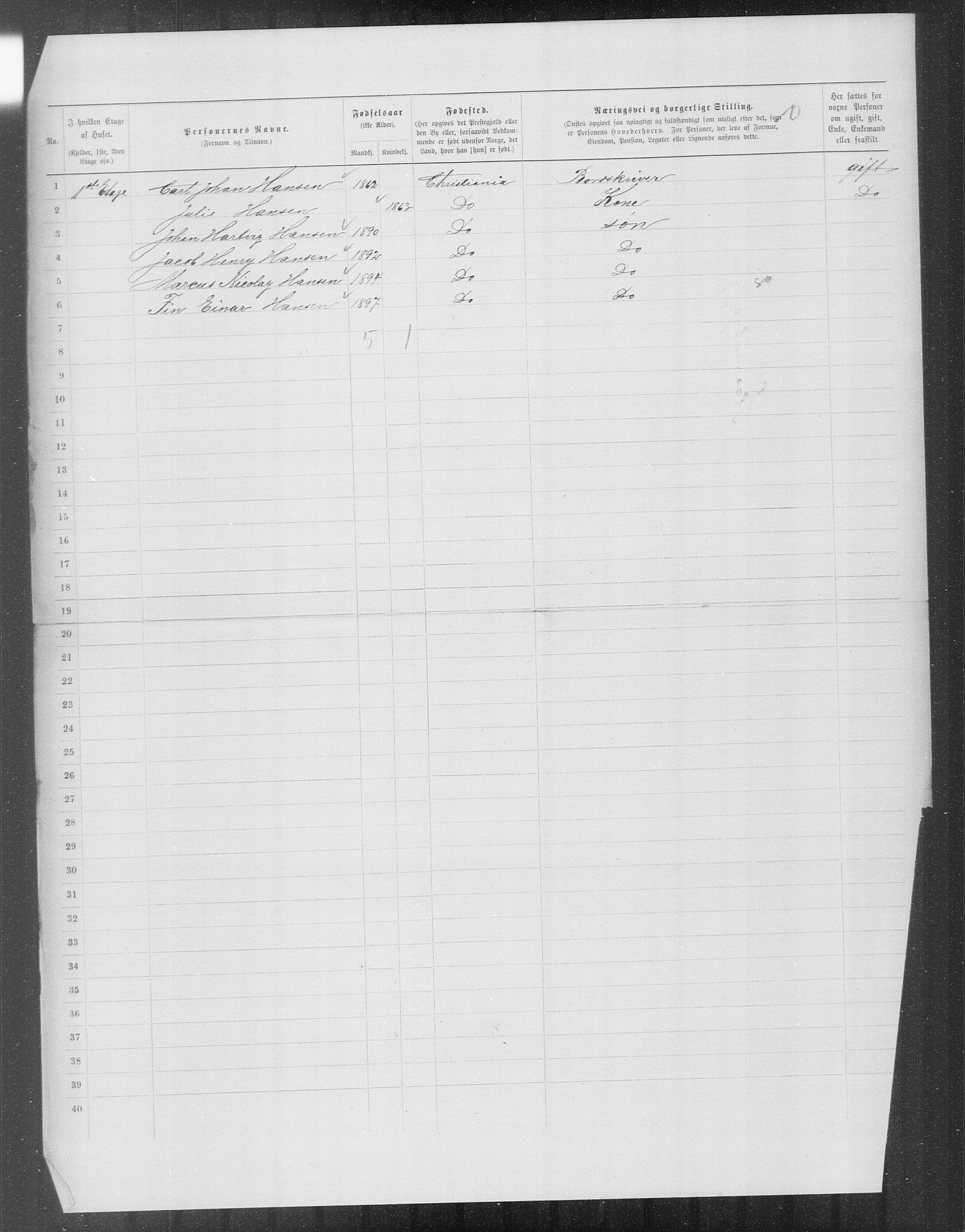 OBA, Municipal Census 1899 for Kristiania, 1899, p. 12569