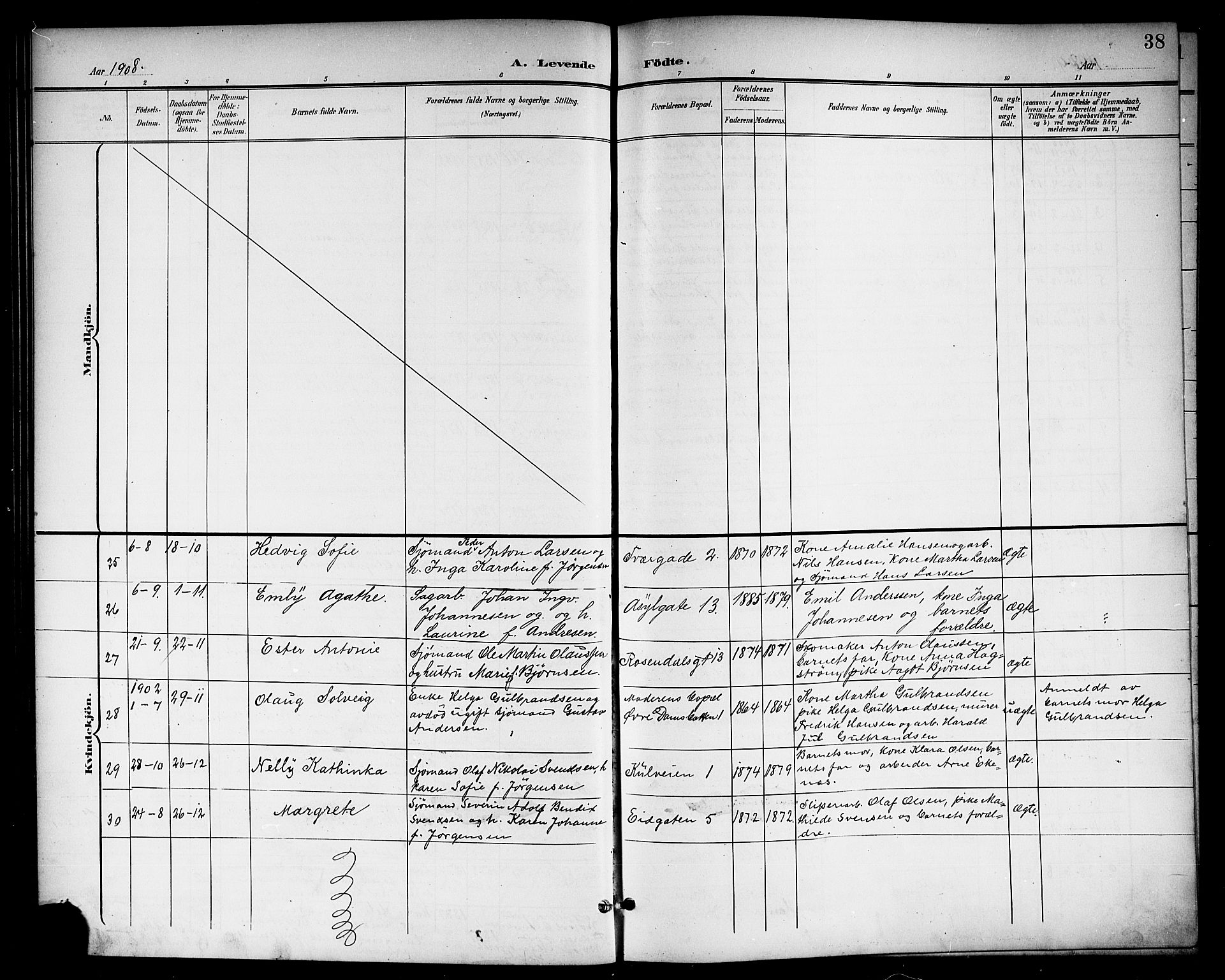 Larvik kirkebøker, AV/SAKO-A-352/G/Gb/L0004: Parish register (copy) no. II 4, 1899-1919, p. 38