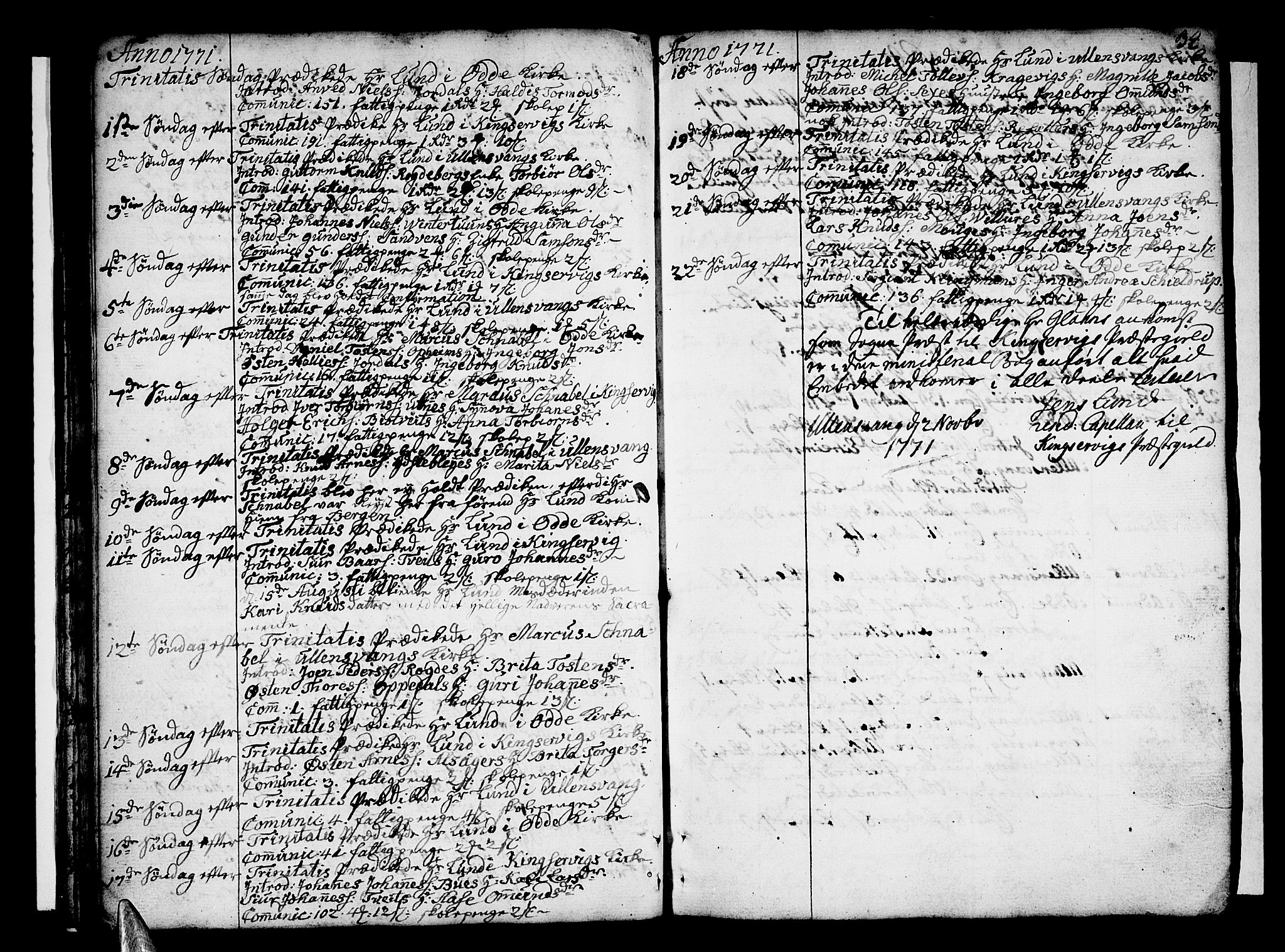 Ullensvang sokneprestembete, AV/SAB-A-78701/H/Haa: Parish register (official) no. A 6 /1, 1758-1788, p. 34