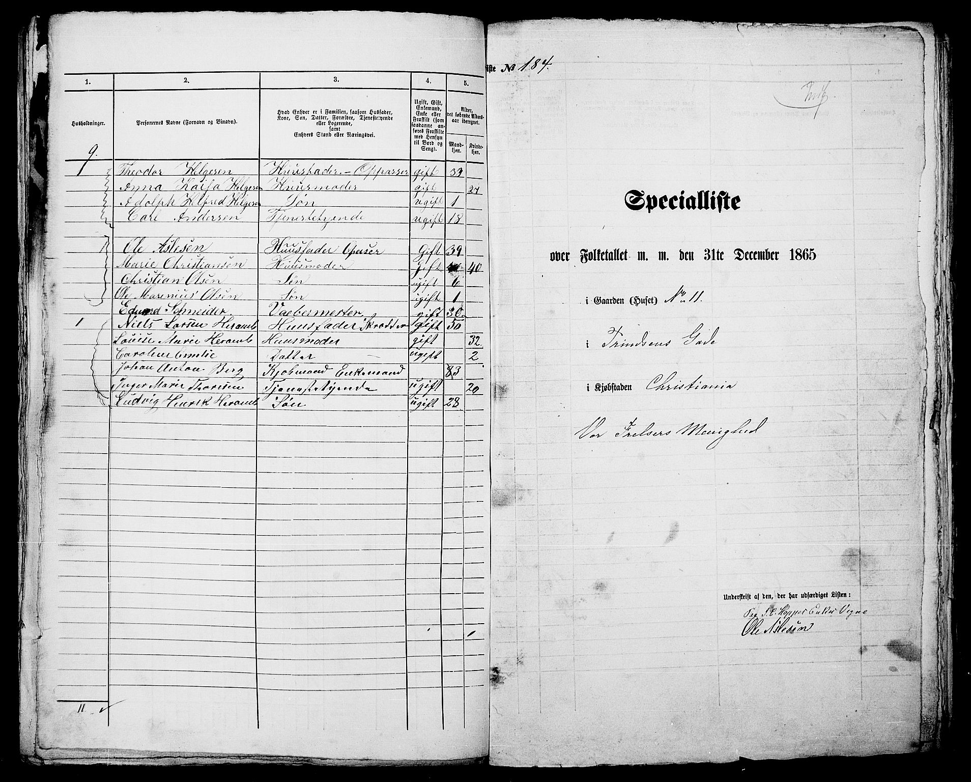 RA, 1865 census for Kristiania, 1865, p. 538