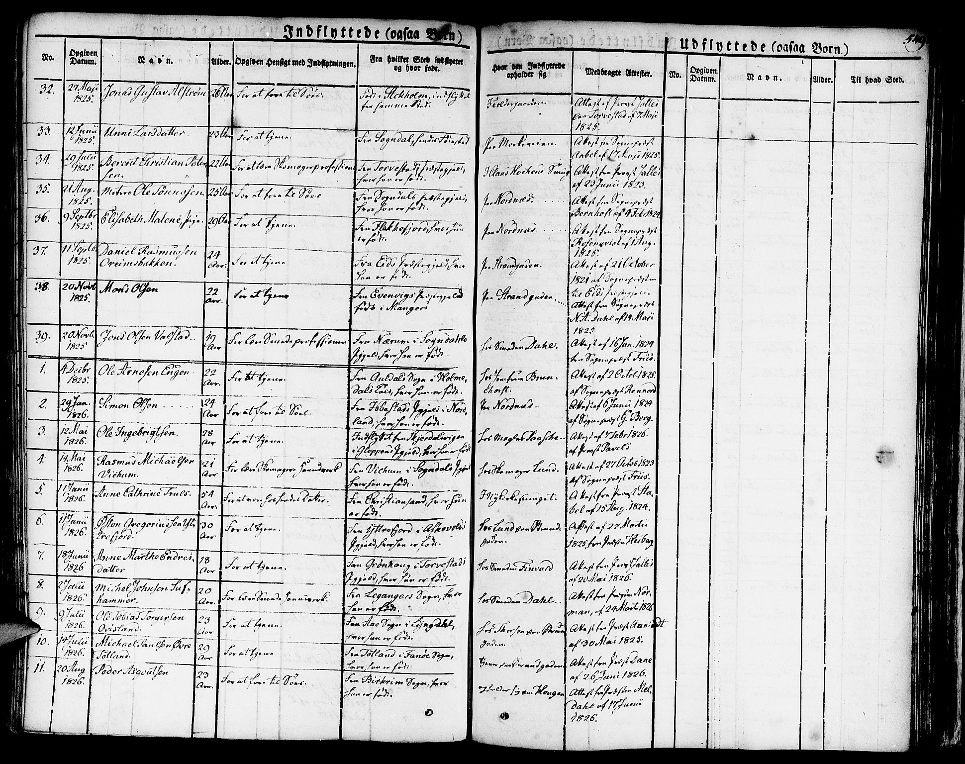 Nykirken Sokneprestembete, SAB/A-77101/H/Haa/L0012: Parish register (official) no. A 12, 1821-1844, p. 549