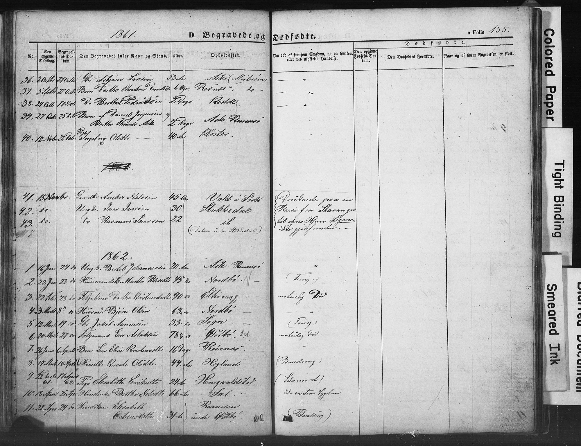 Rennesøy sokneprestkontor, SAST/A -101827/H/Ha/Hab/L0002: Parish register (copy) no. B 2, 1852-1880, p. 155