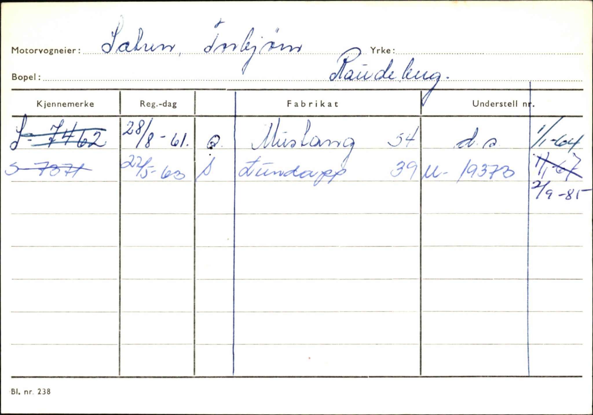 Statens vegvesen, Sogn og Fjordane vegkontor, AV/SAB-A-5301/4/F/L0145: Registerkort Vågsøy S-Å. Årdal I-P, 1945-1975, p. 378