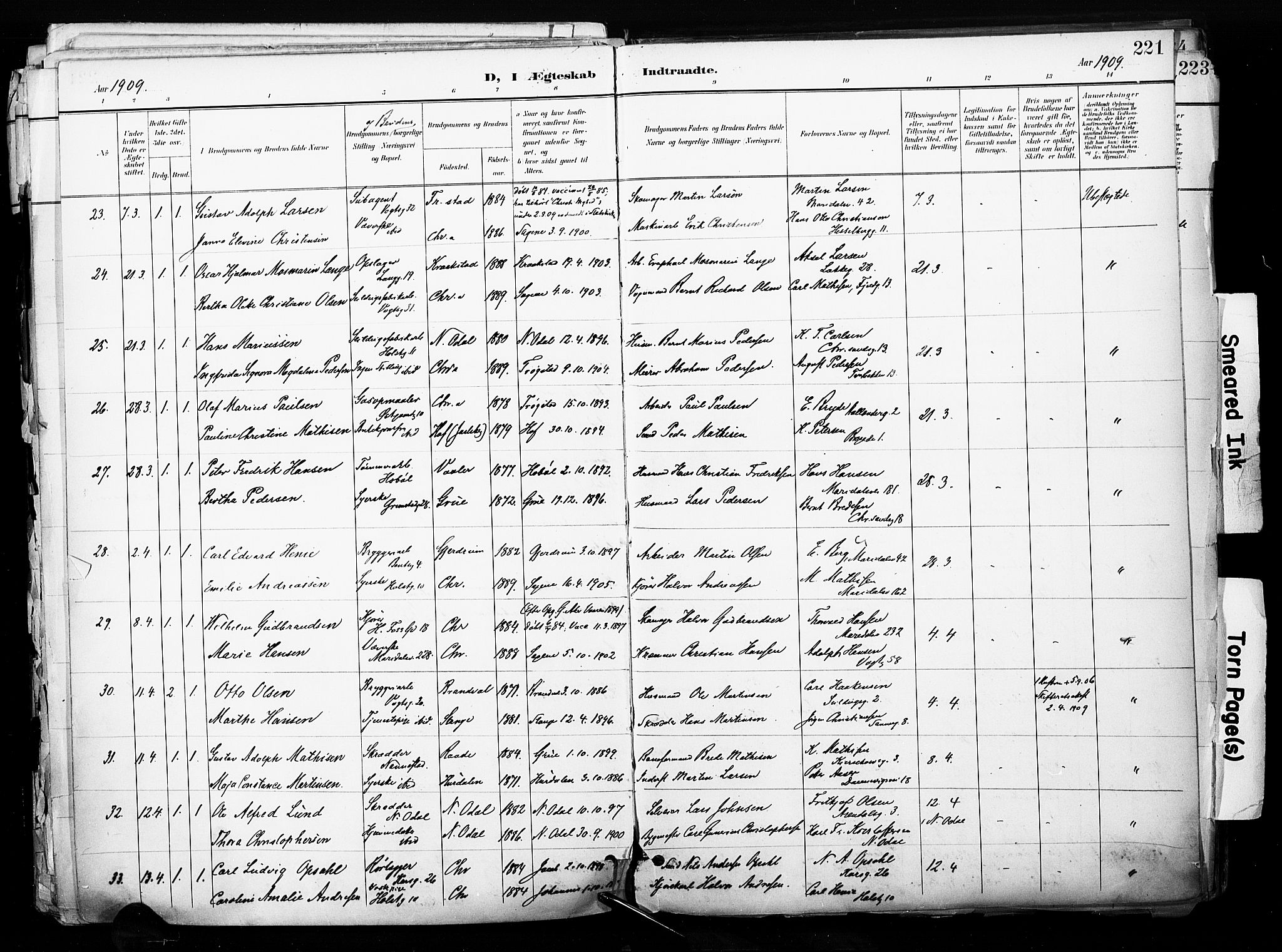 Sagene prestekontor Kirkebøker, SAO/A-10796/F/L0005: Parish register (official) no. 5, 1898-1911, p. 221