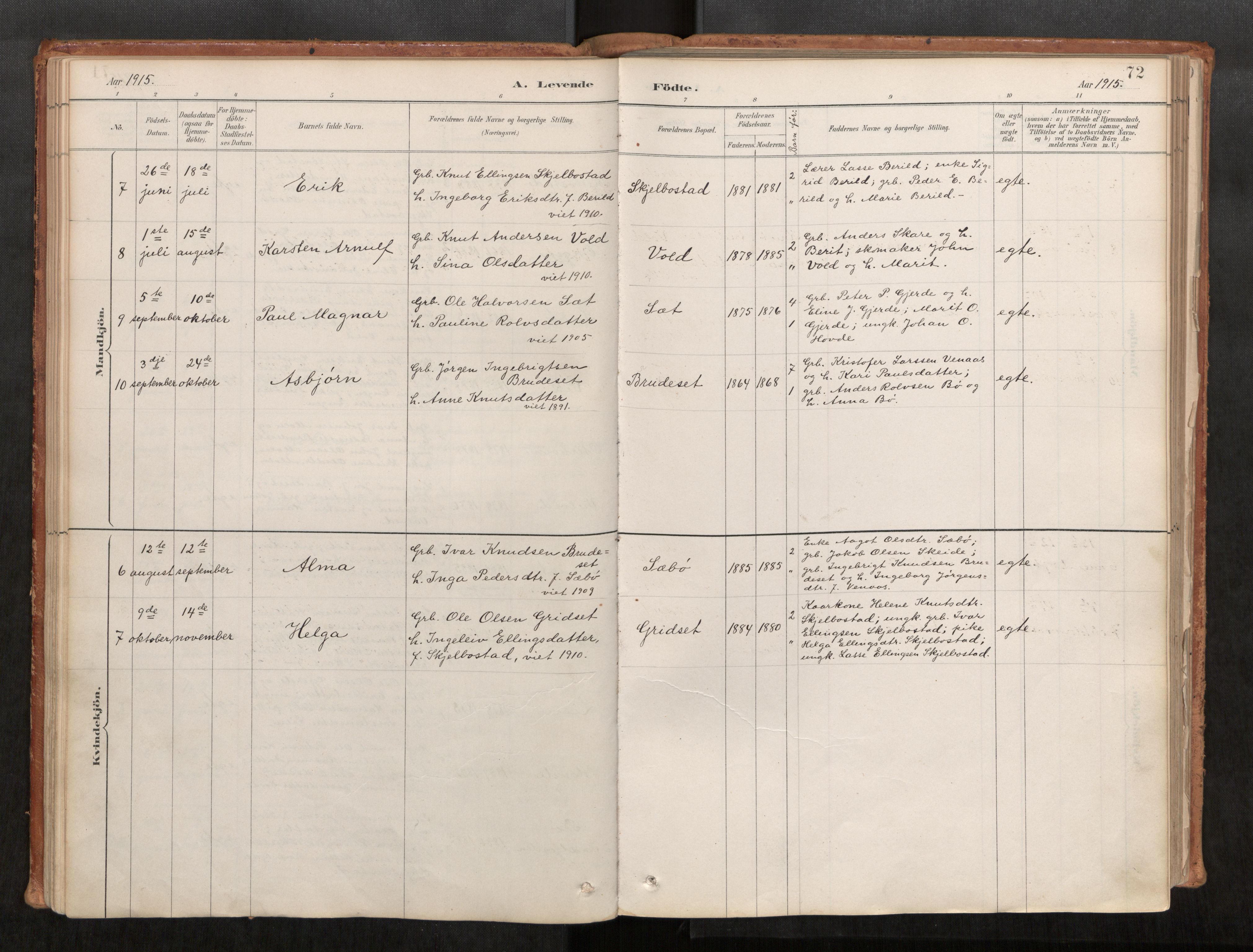 Ministerialprotokoller, klokkerbøker og fødselsregistre - Møre og Romsdal, AV/SAT-A-1454/543/L0568: Parish register (official) no. 543A03, 1885-1915, p. 72