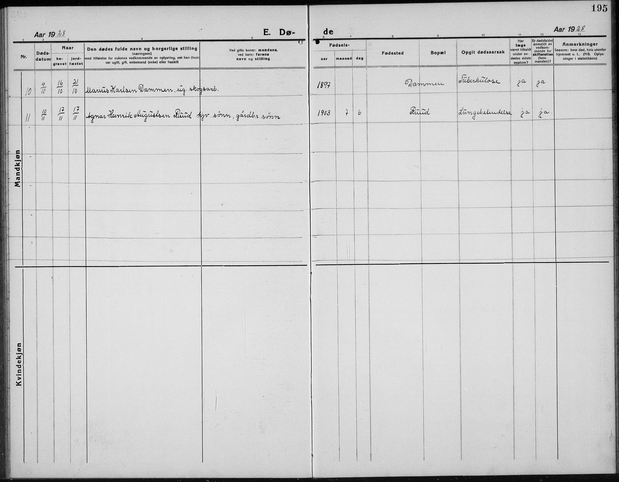 Nord-Odal prestekontor, AV/SAH-PREST-032/H/Ha/Hab/L0004: Parish register (copy) no. 4, 1921-1936, p. 195