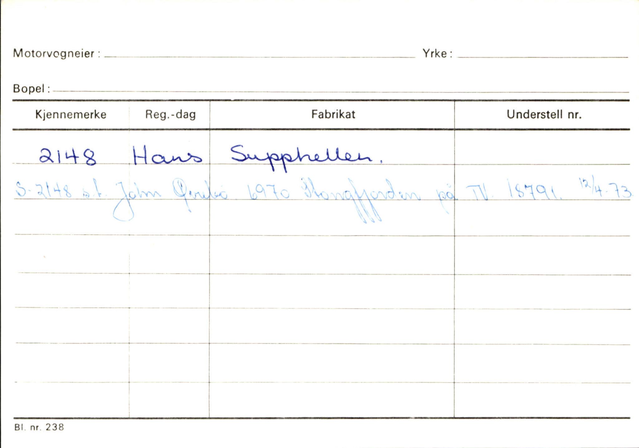 Statens vegvesen, Sogn og Fjordane vegkontor, AV/SAB-A-5301/4/F/L0131: Eigarregister Høyanger P-Å. Stryn S-Å, 1945-1975, p. 41