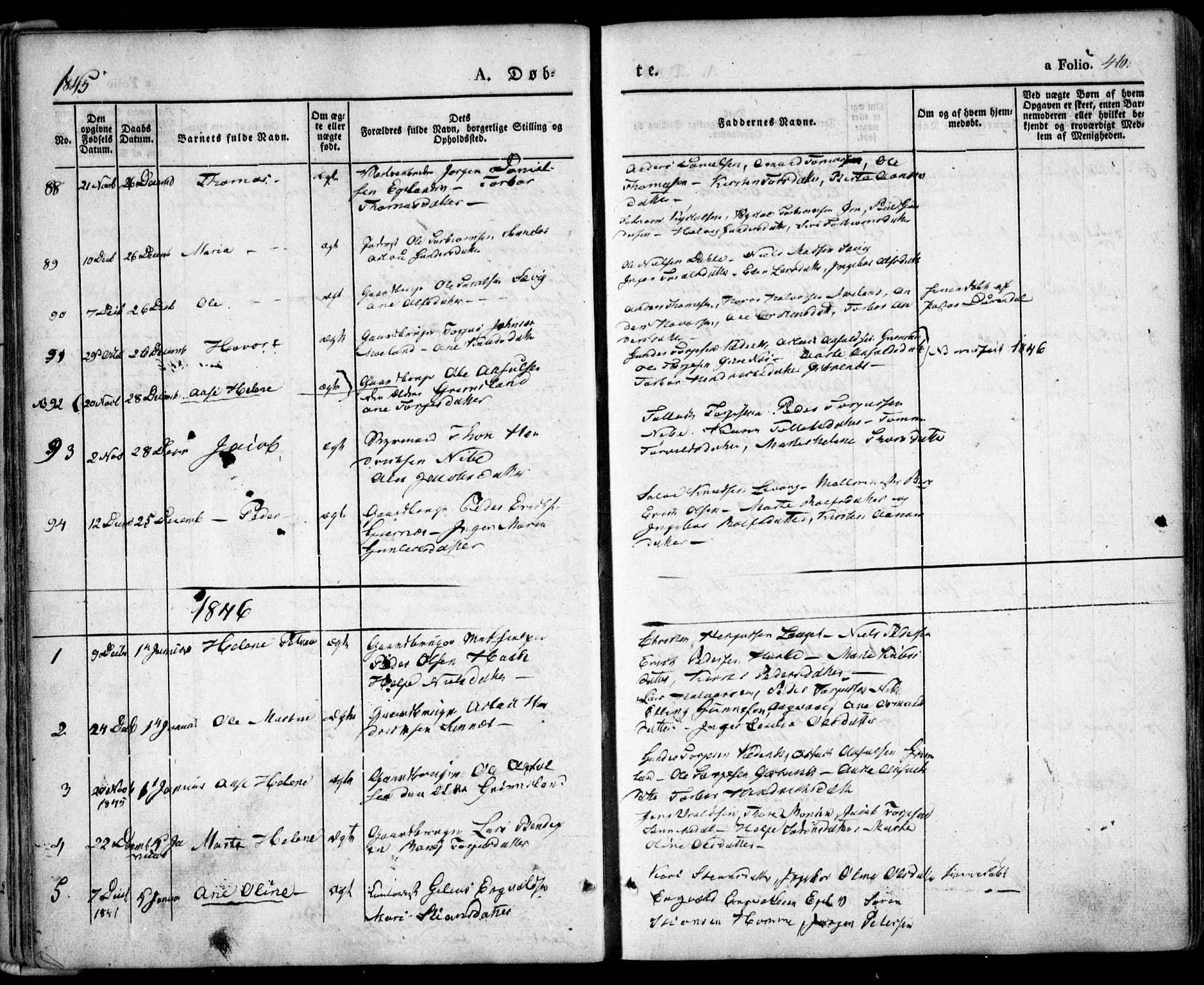 Søndeled sokneprestkontor, SAK/1111-0038/F/Fa/L0002: Parish register (official) no. A 2, 1839-1860, p. 46