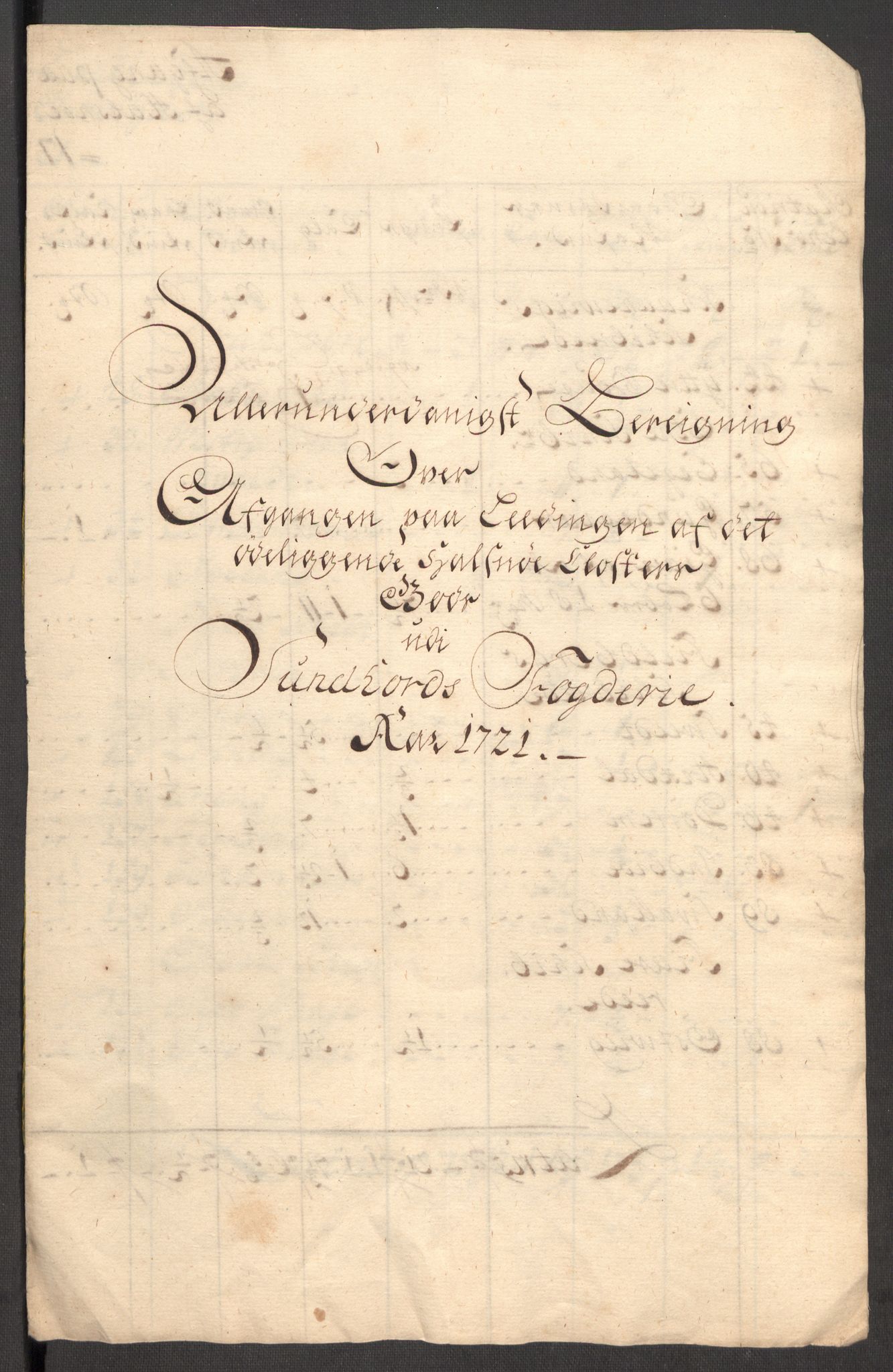 Rentekammeret inntil 1814, Reviderte regnskaper, Fogderegnskap, RA/EA-4092/R48/L3000: Fogderegnskap Sunnhordland og Hardanger, 1721, p. 415
