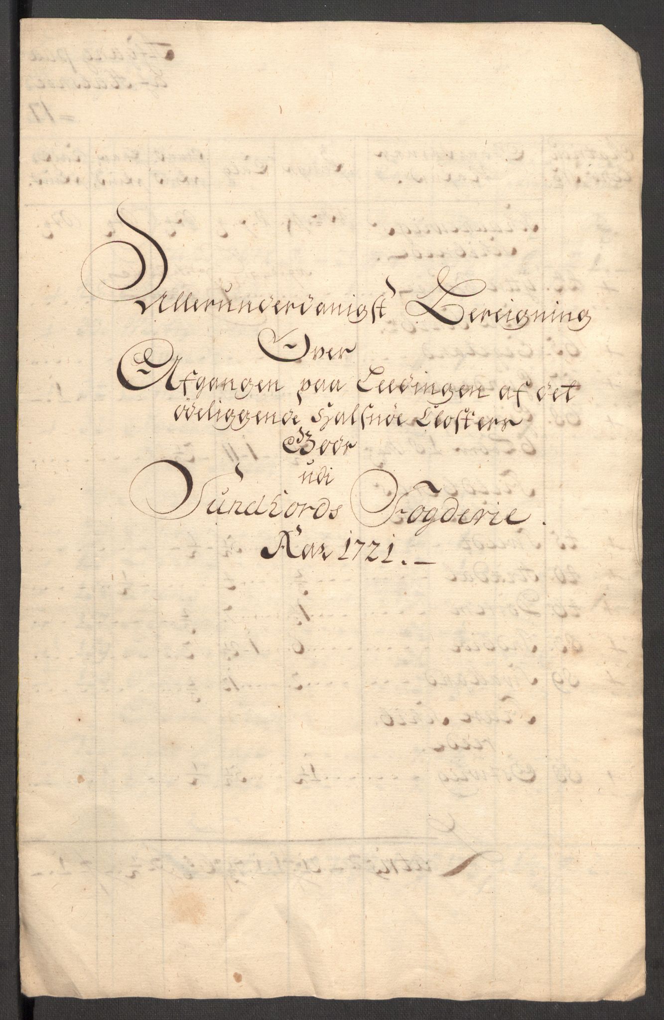 Rentekammeret inntil 1814, Reviderte regnskaper, Fogderegnskap, AV/RA-EA-4092/R48/L3000: Fogderegnskap Sunnhordland og Hardanger, 1721, p. 415