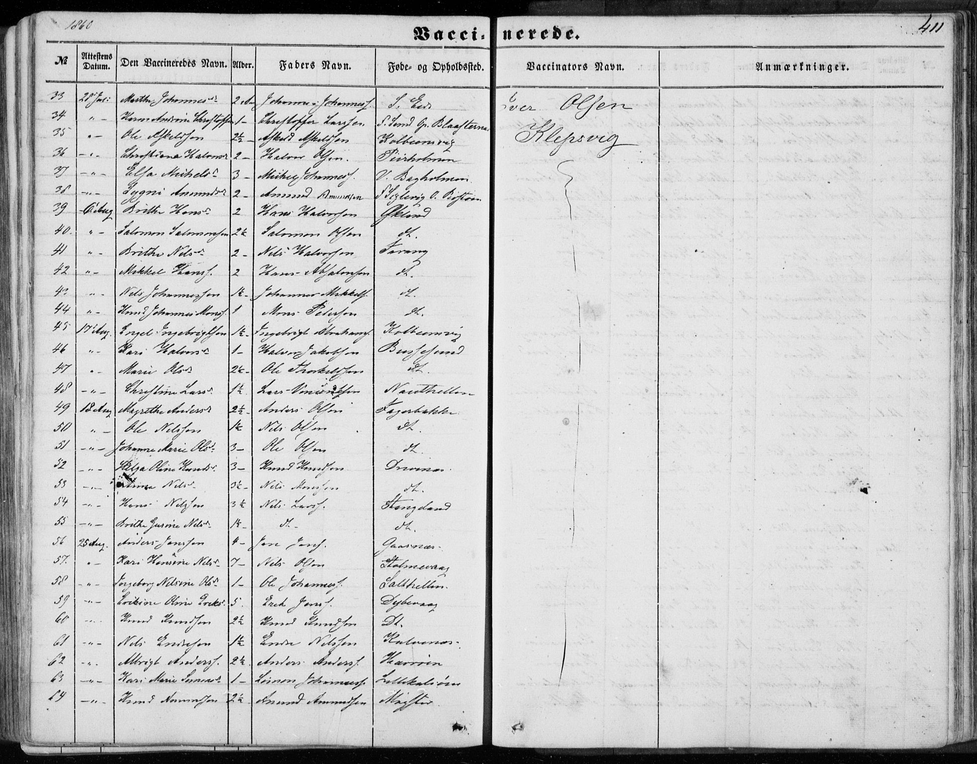 Sund sokneprestembete, AV/SAB-A-99930: Parish register (official) no. A 14, 1850-1866, p. 411