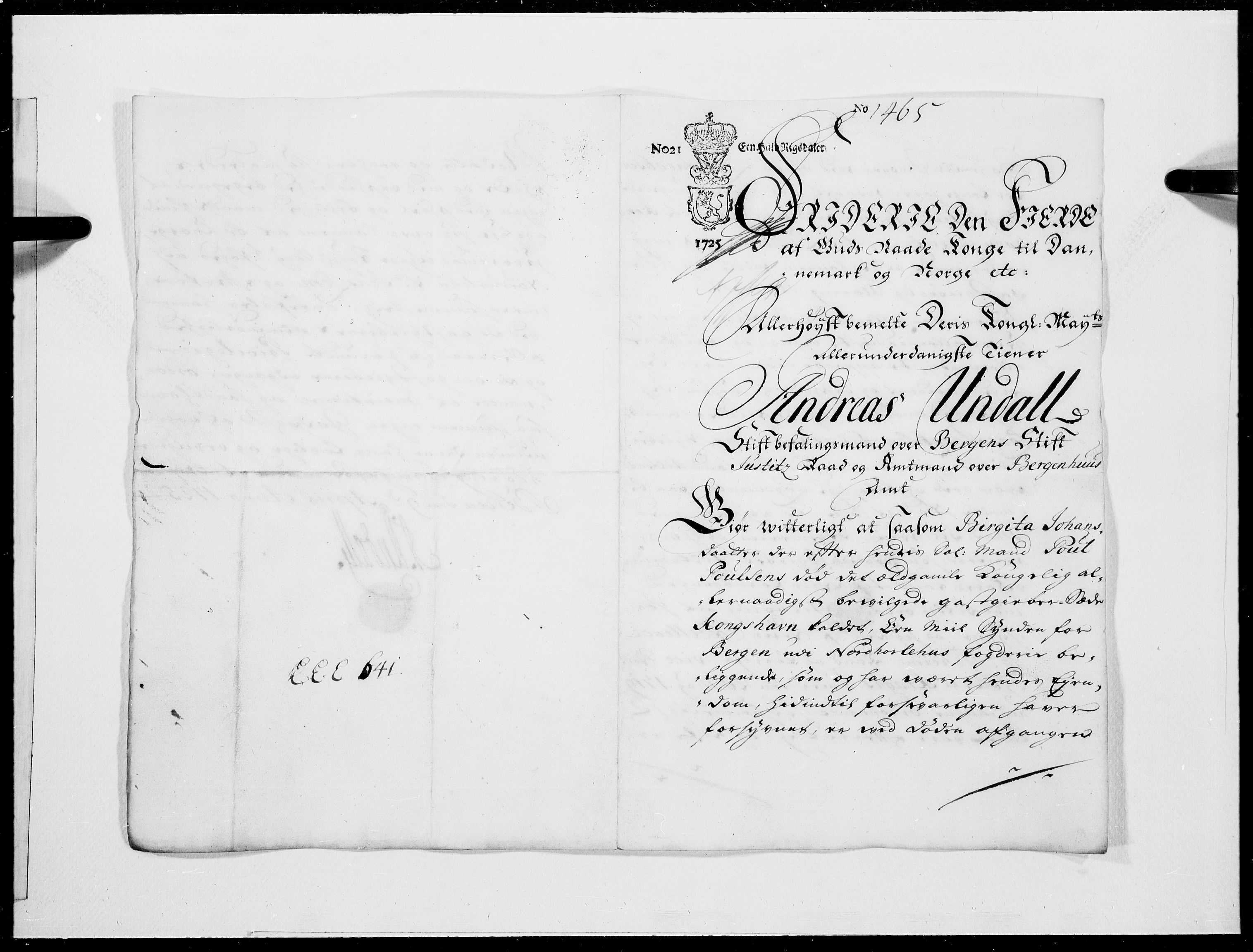 Danske Kanselli 1572-1799, AV/RA-EA-3023/F/Fc/Fcc/Fcca/L0096: Norske innlegg 1572-1799, 1725, p. 404