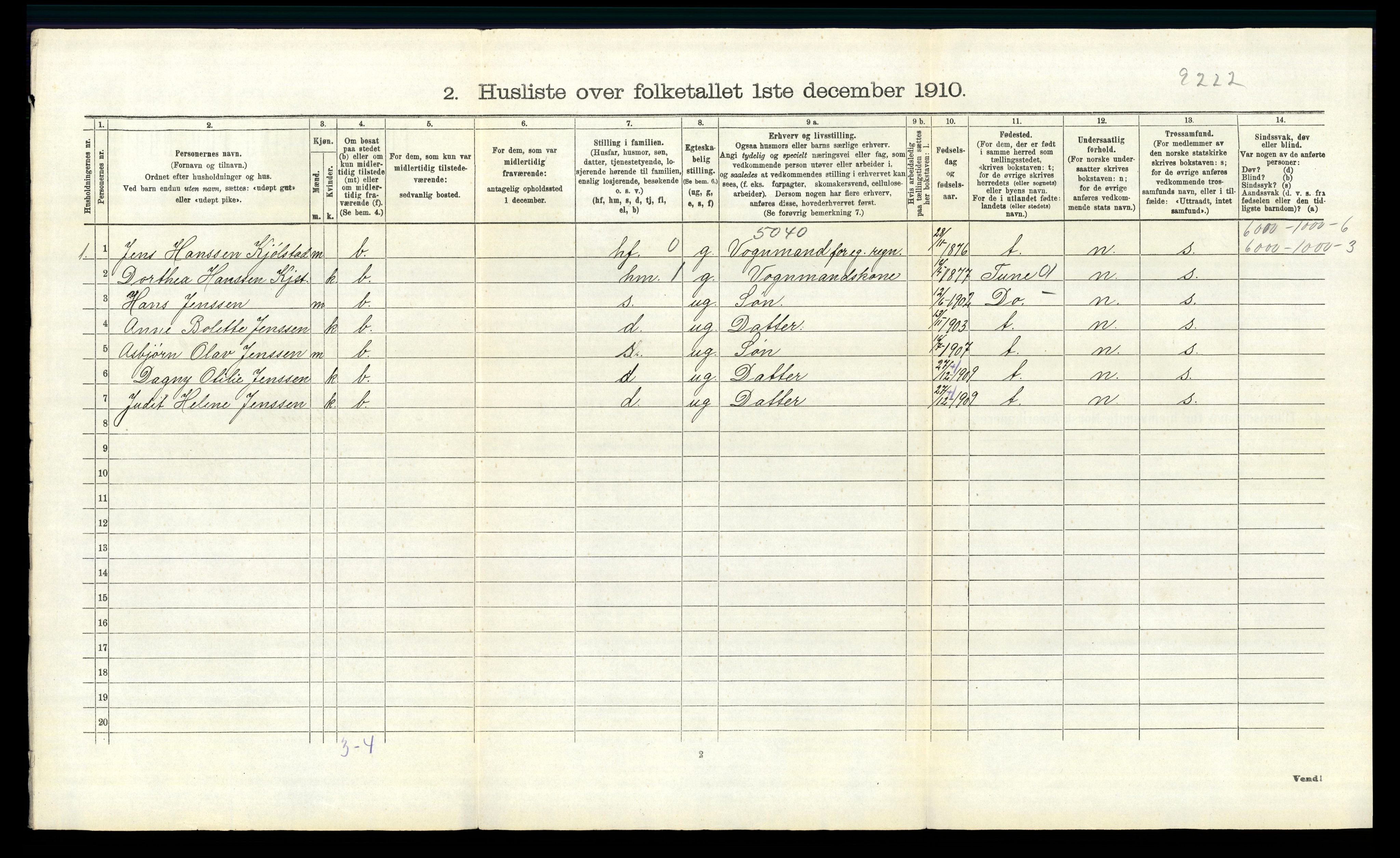 RA, 1910 census for Borge, 1910, p. 533