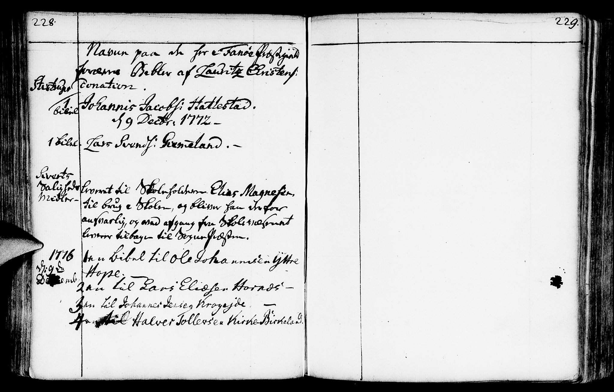 Fana Sokneprestembete, SAB/A-75101/H/Haa/Haaa/L0004: Parish register (official) no. A 4, 1757-1774, p. 228-229