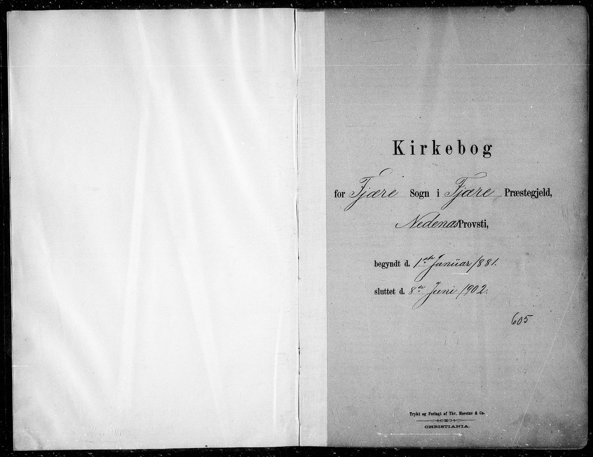 Fjære sokneprestkontor, AV/SAK-1111-0011/F/Fb/L0011: Parish register (copy) no. B 11, 1881-1905