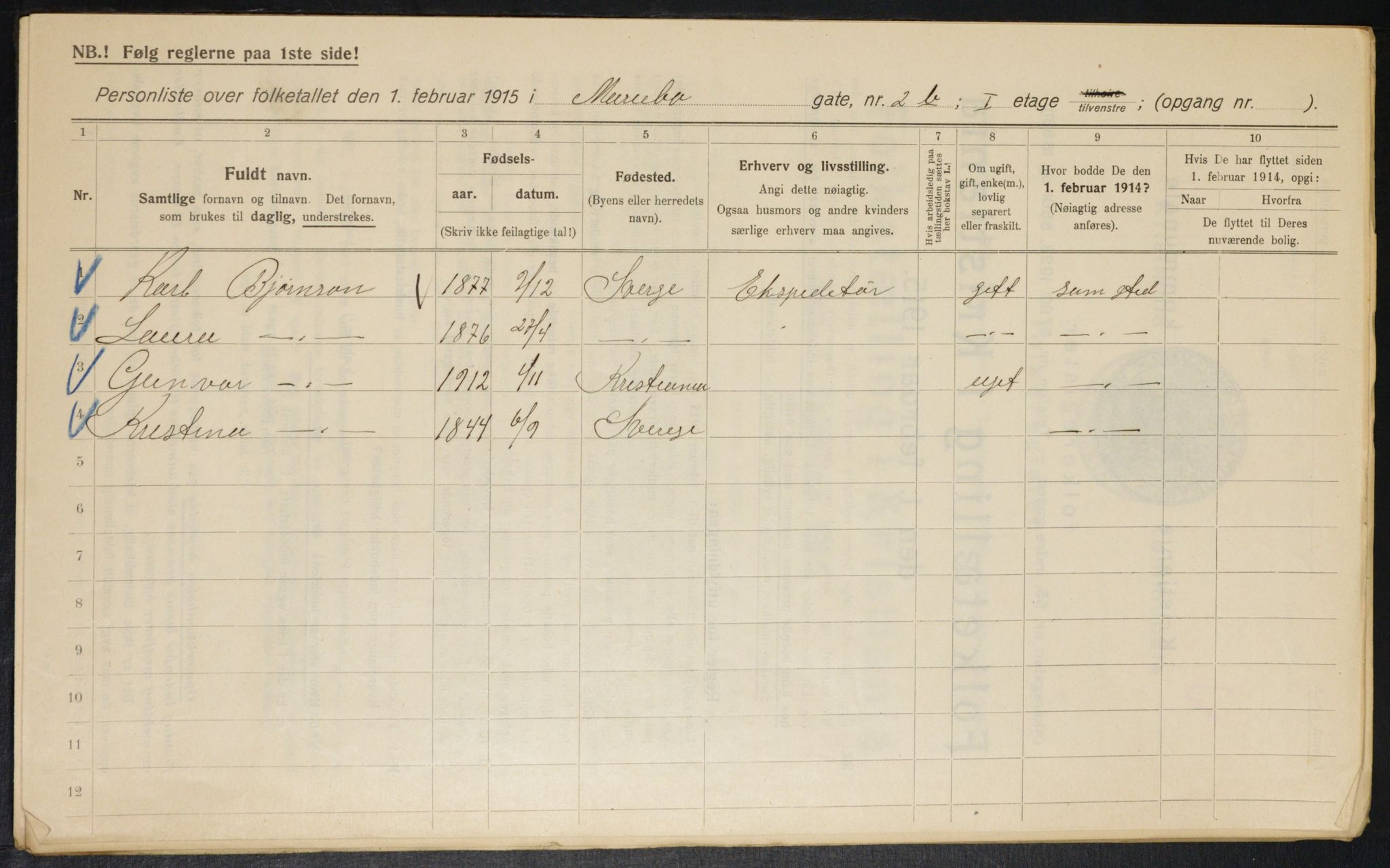 OBA, Municipal Census 1915 for Kristiania, 1915, p. 59791