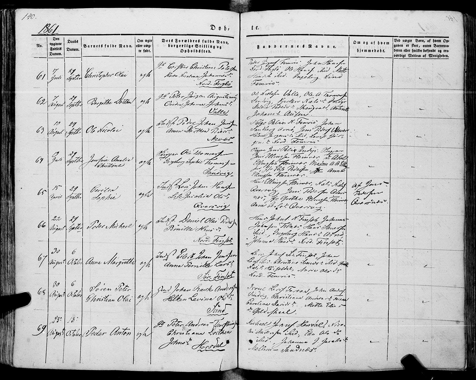 Ministerialprotokoller, klokkerbøker og fødselsregistre - Nordland, AV/SAT-A-1459/805/L0097: Parish register (official) no. 805A04, 1837-1861, p. 140