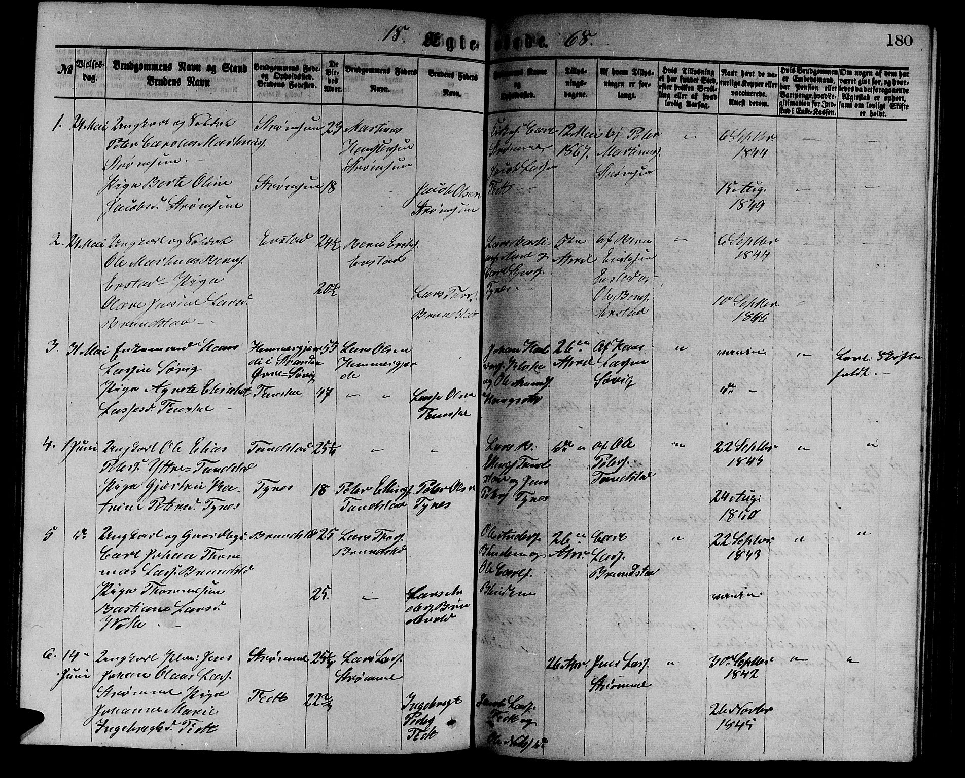 Ministerialprotokoller, klokkerbøker og fødselsregistre - Møre og Romsdal, AV/SAT-A-1454/523/L0338: Parish register (copy) no. 523C01, 1865-1877, p. 180