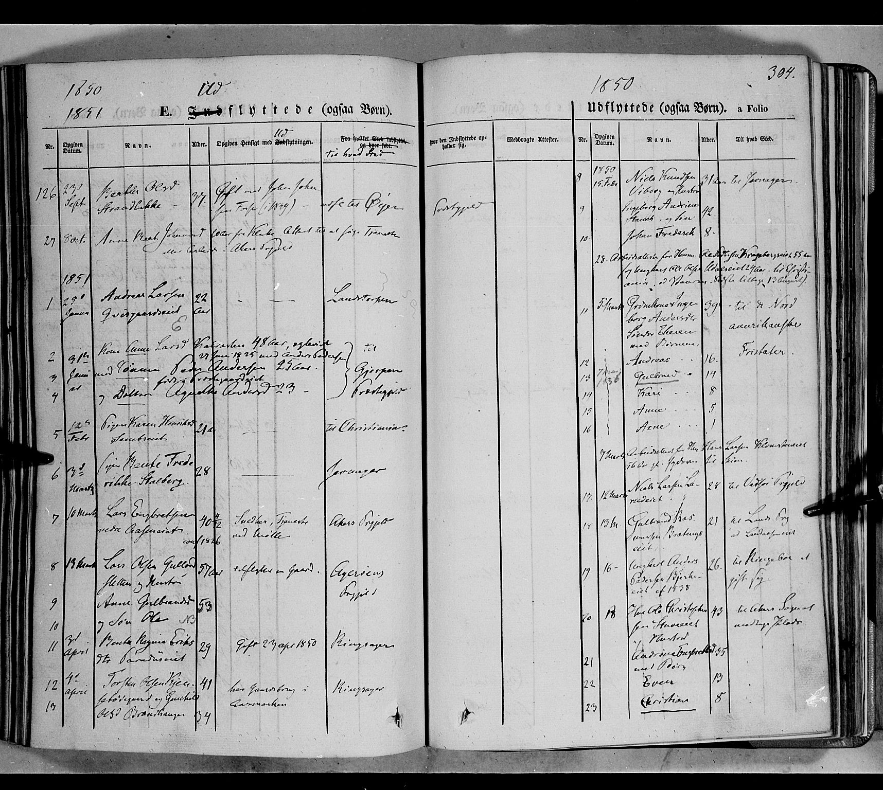 Biri prestekontor, SAH/PREST-096/H/Ha/Haa/L0005: Parish register (official) no. 5, 1843-1854, p. 304