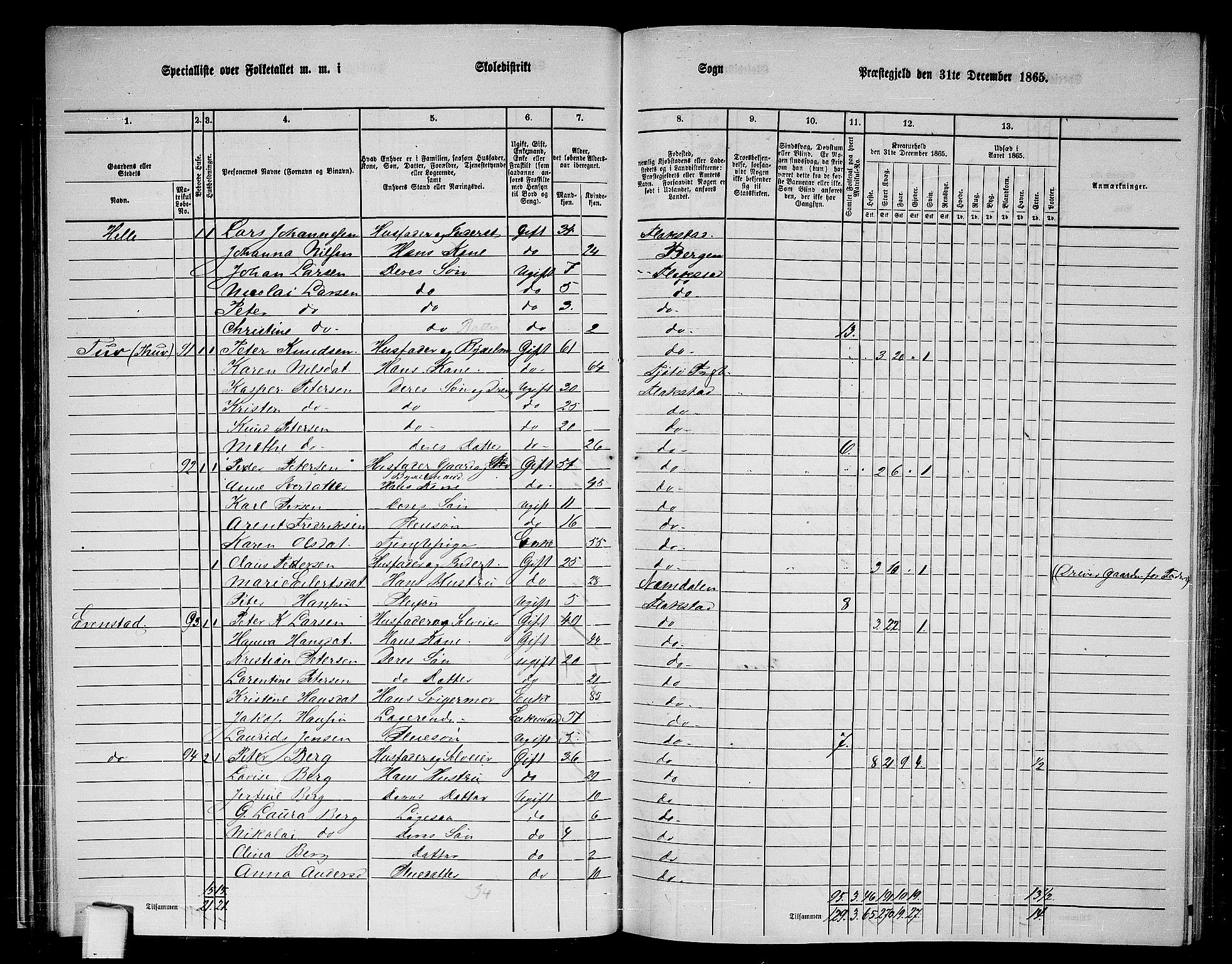 RA, 1865 census for Flakstad, 1865, p. 9