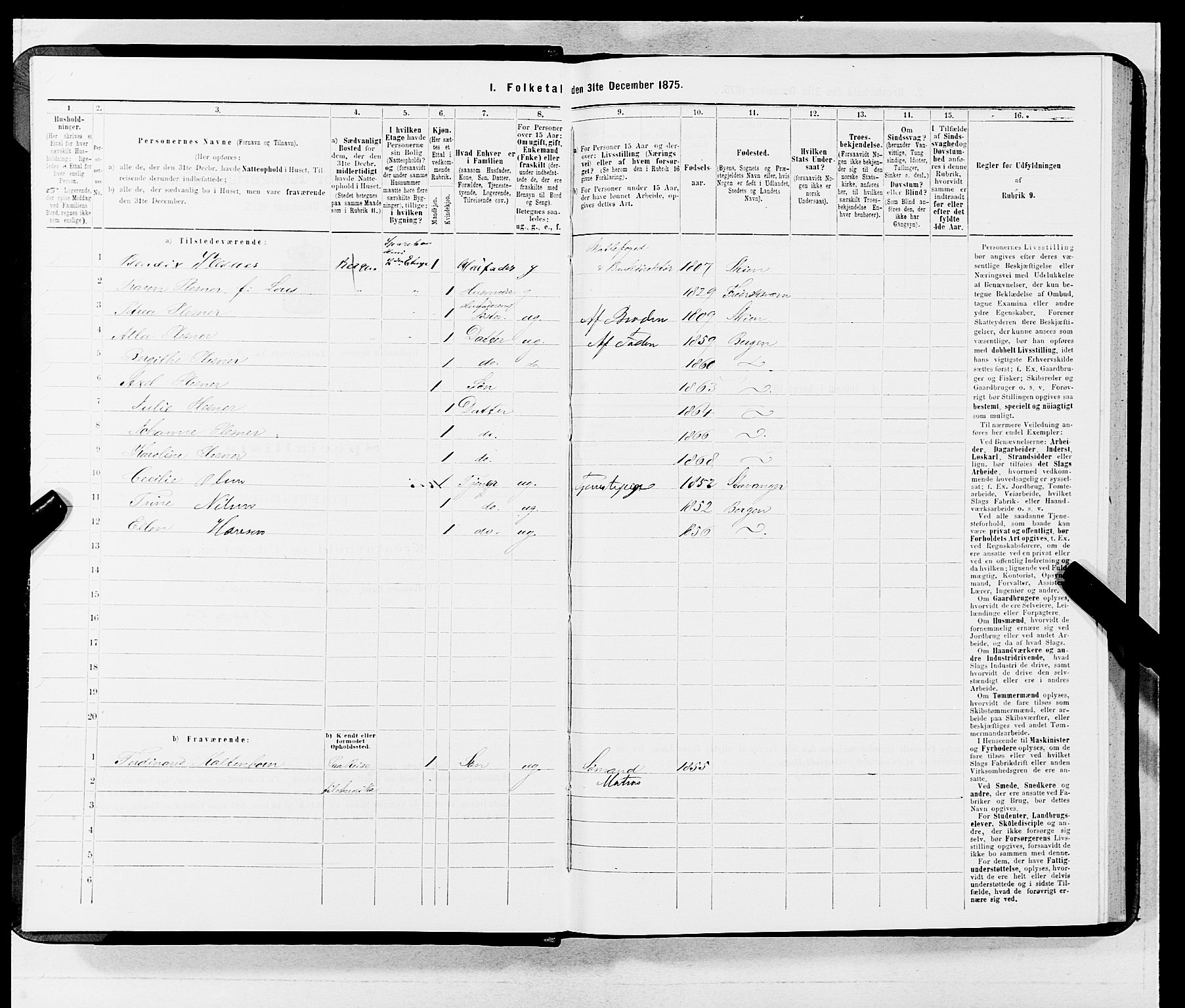 SAB, 1875 census for 1301 Bergen, 1875, p. 4323