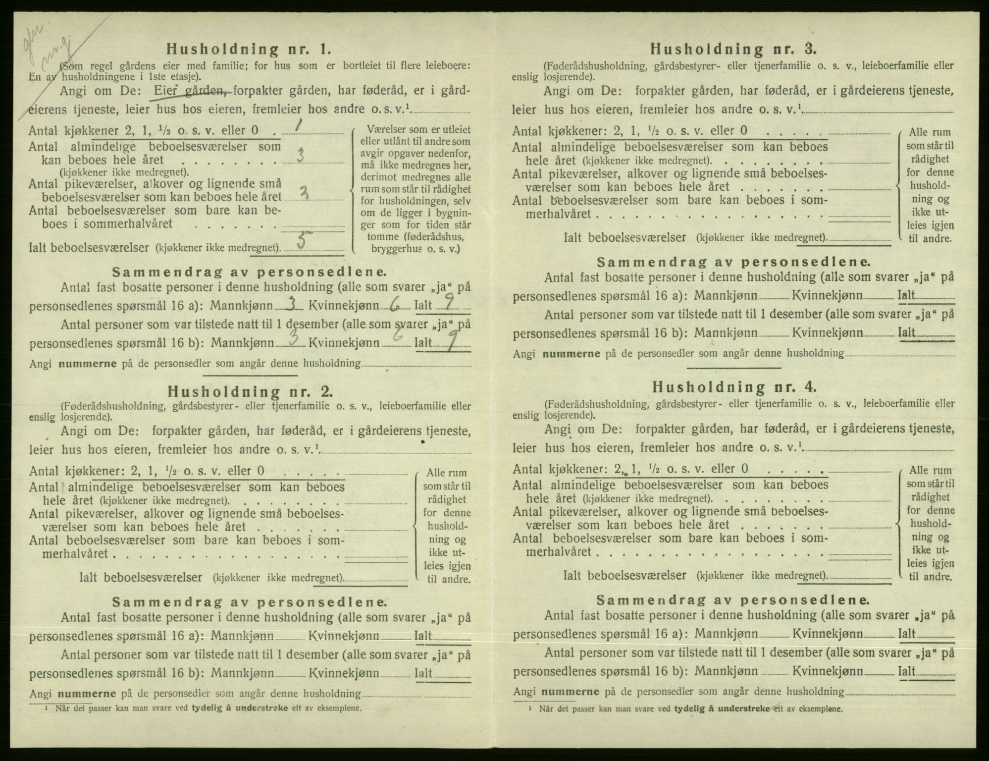 SAB, 1920 census for Voss, 1920, p. 2024