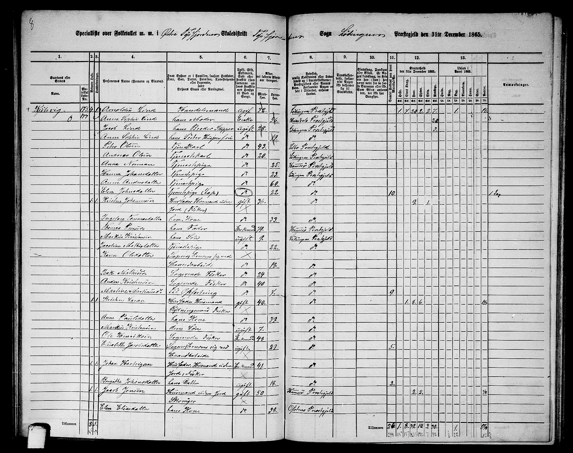 RA, 1865 census for Lødingen, 1865, p. 113