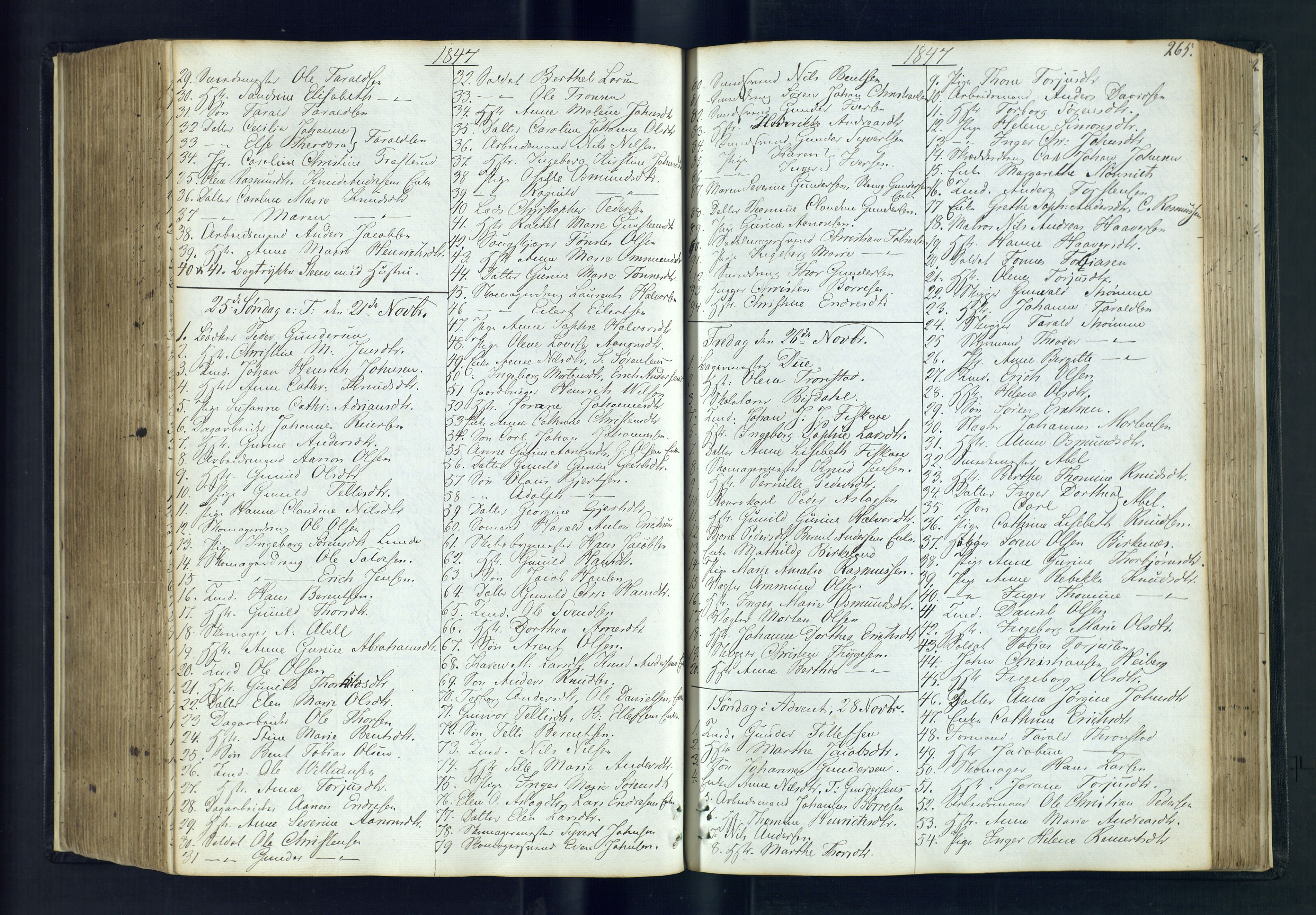 Kristiansand domprosti, SAK/1112-0006/F/Fc/L0003: Communicants register no. C 2, 1837-1853, p. 265