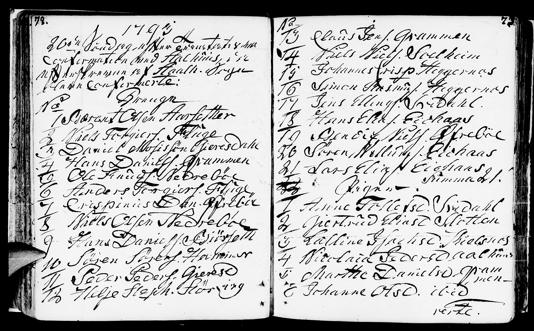 Jølster sokneprestembete, SAB/A-80701/H/Haa/Haaa/L0005: Parish register (official) no. A 5, 1790-1821, p. 72-73